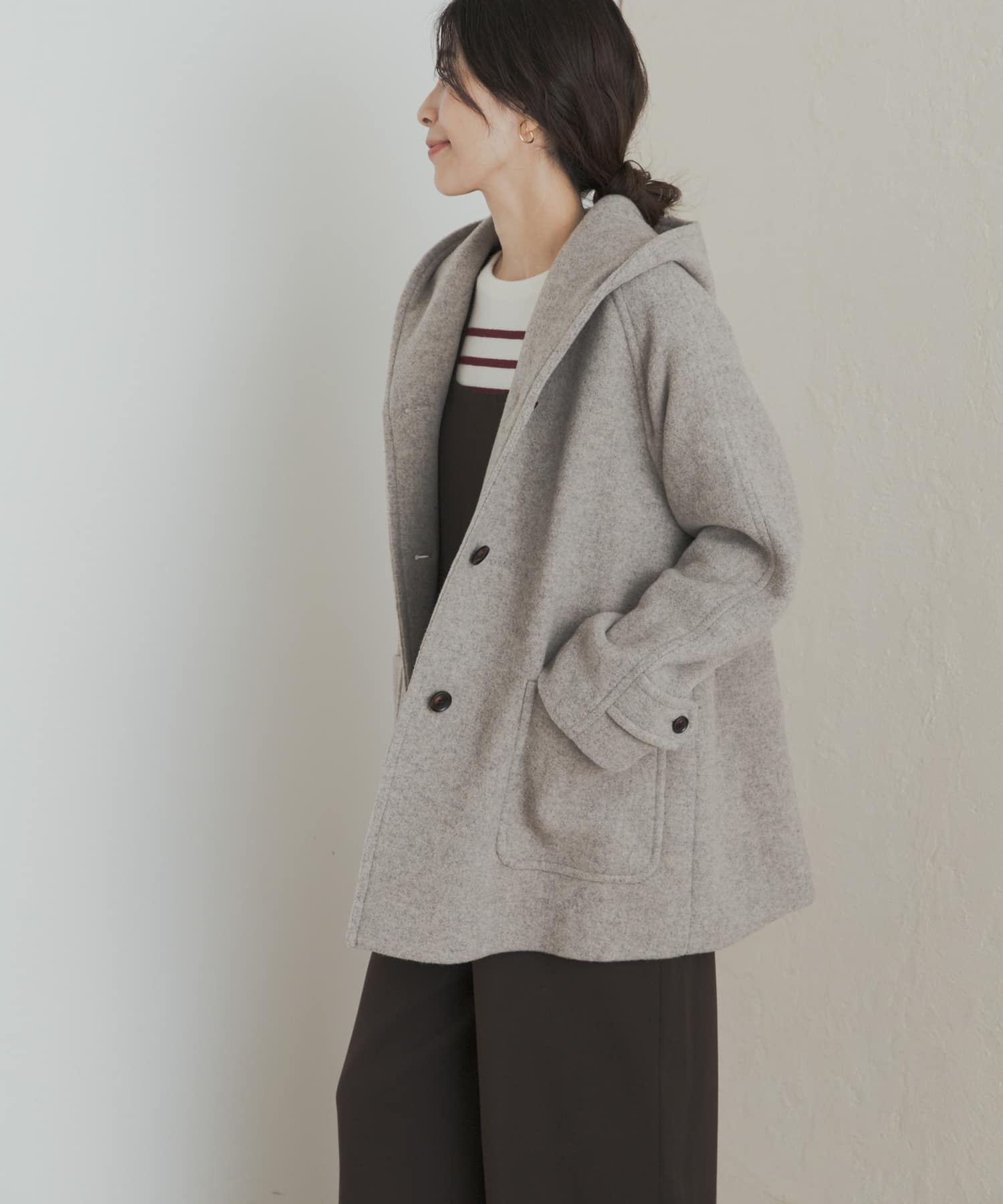 エアリーウールフードコート(M 杢GREGE): アウター｜URBAN RESEARCH