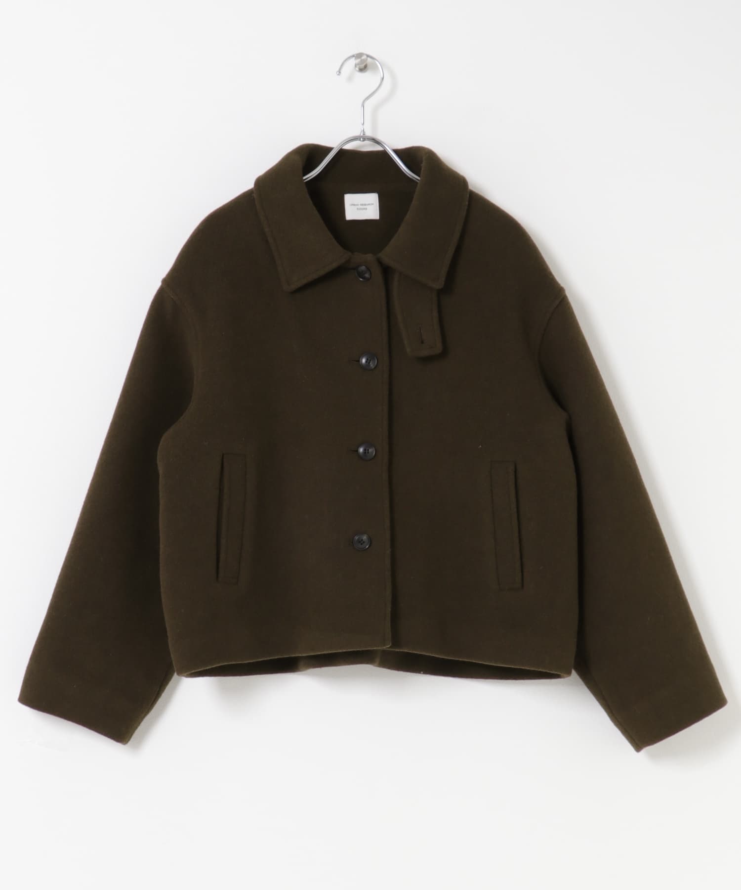中綿ウールショートコート BROWN M