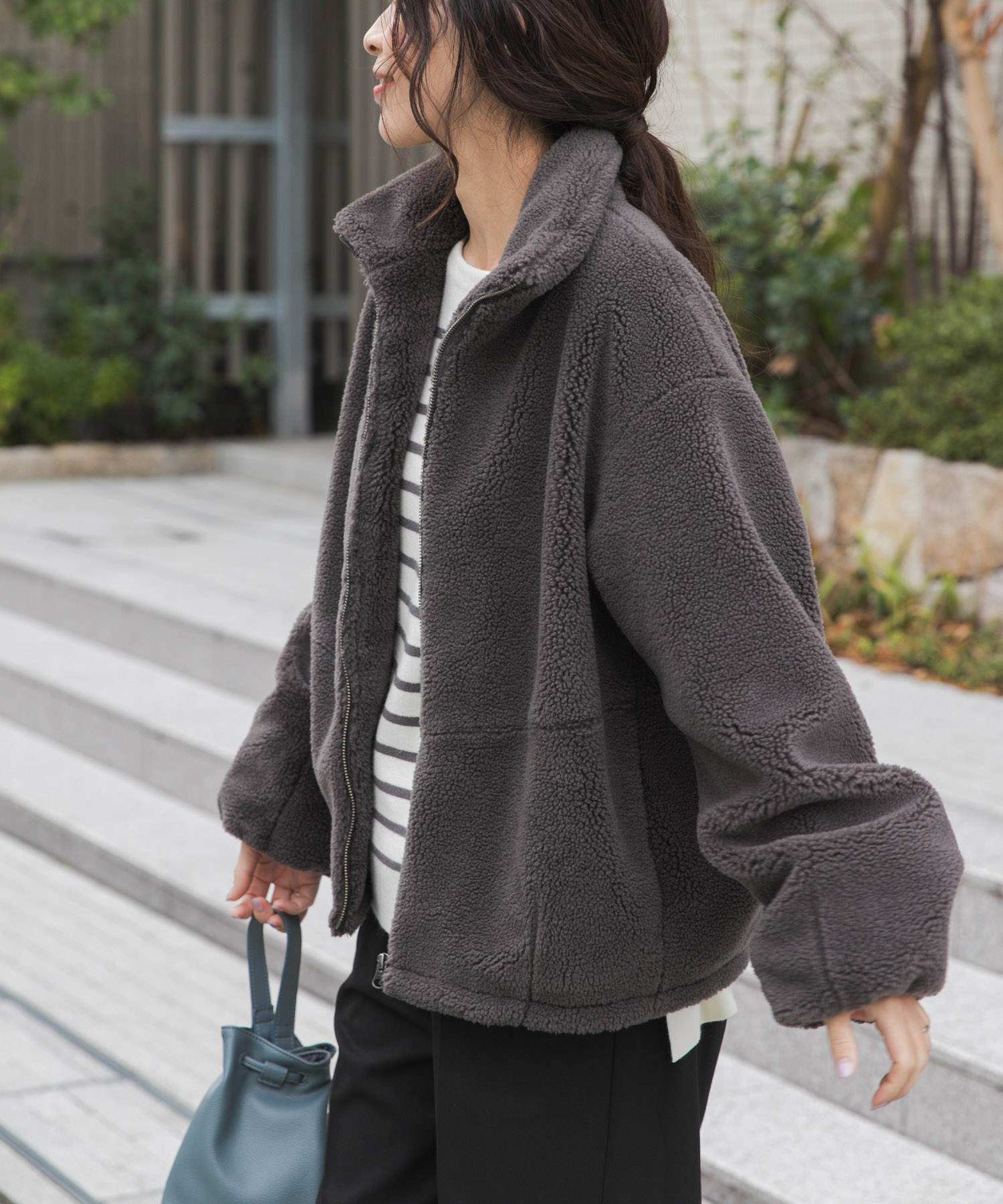 ZIPボアブルゾン