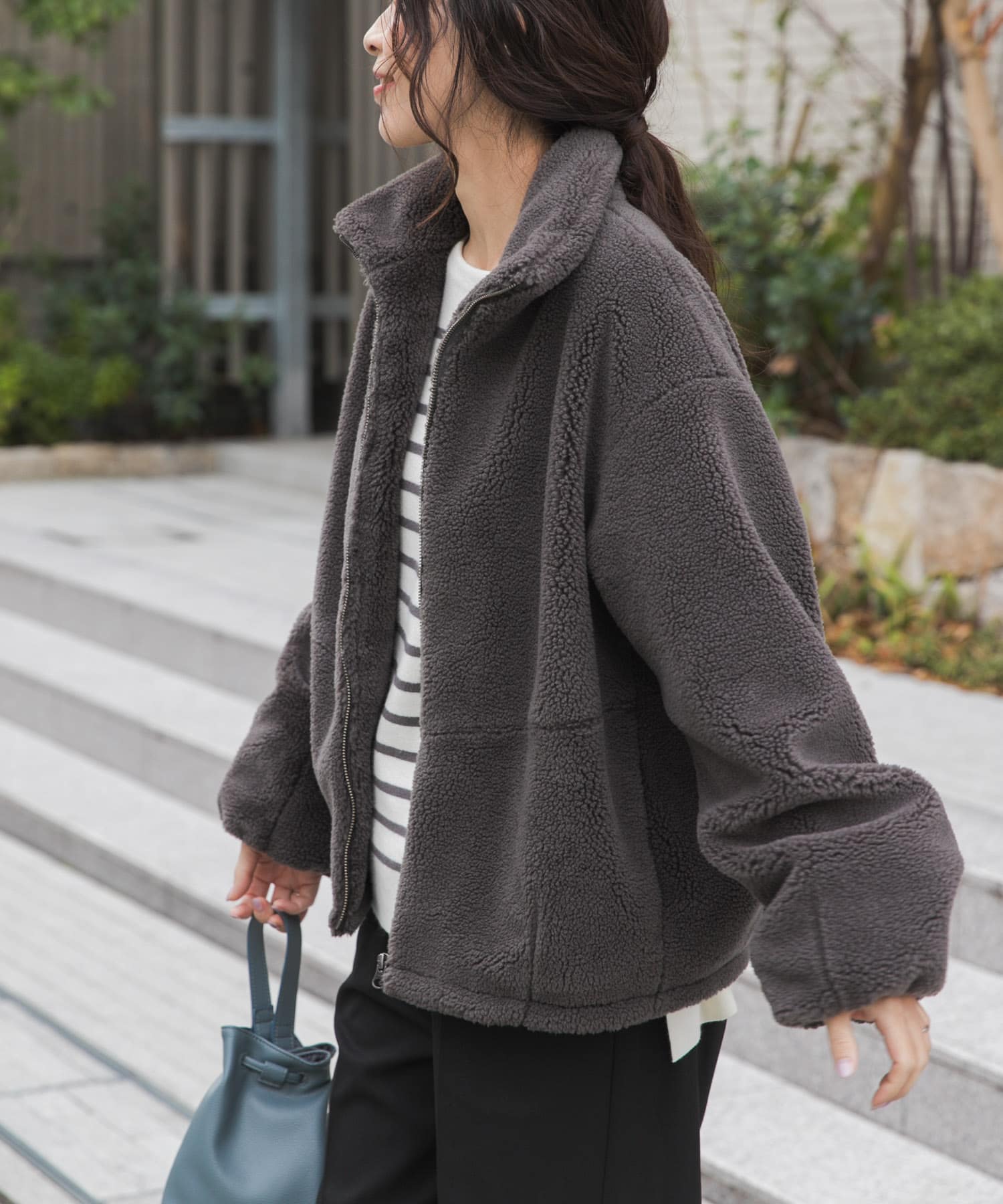 ZIPボアブルゾン