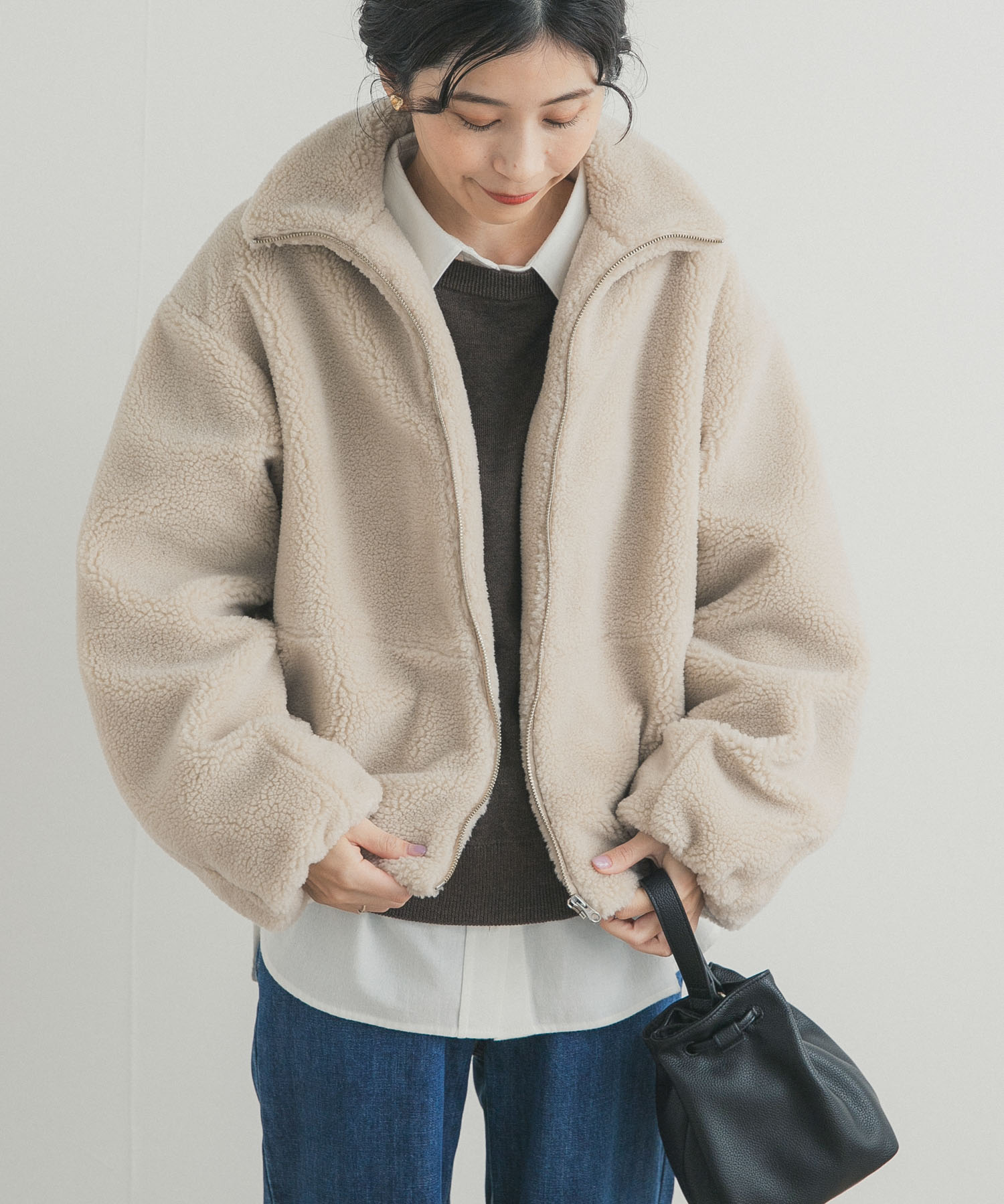 ZIPボアブルゾン