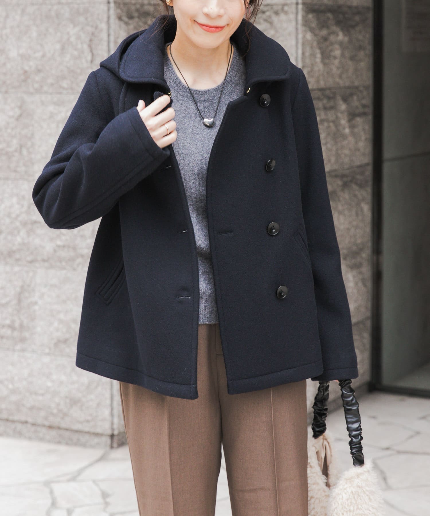 ショールカラー2WAYショートコート(M NAVY): アウター｜URBAN RESEARCH