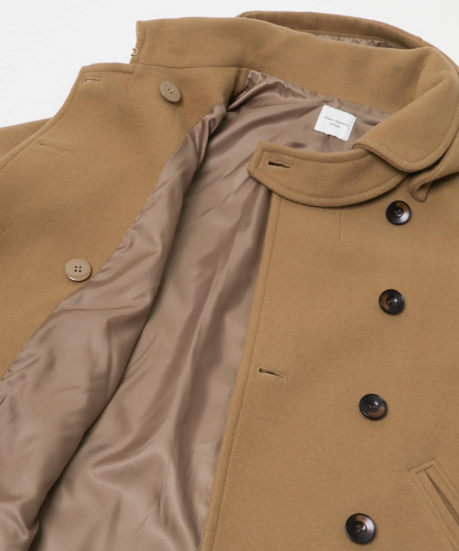 Na.e ショール カラー ショートコート（キャメル） セール】ショールカラー2WAYショートコート｜冬服/暖かい/ウール/通勤