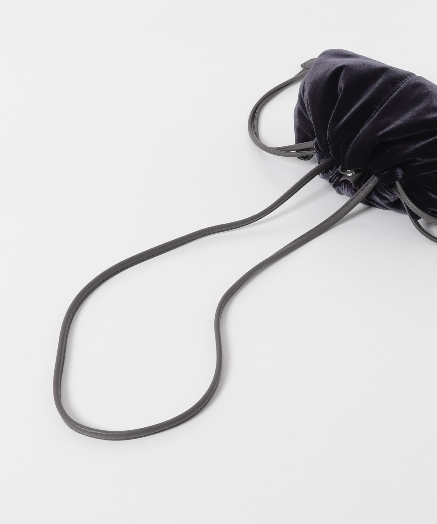 2wayベロア巾着ショルダー NAVY One