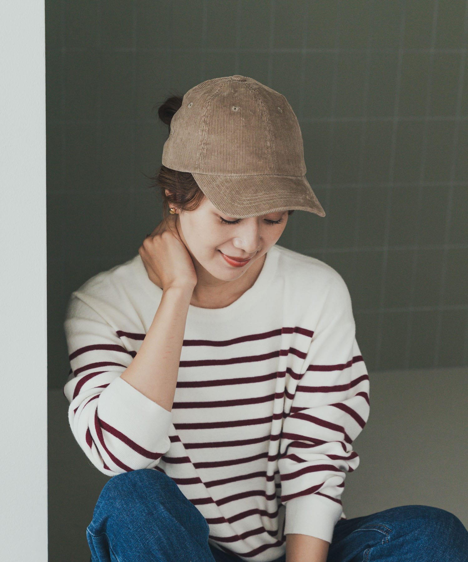 コーデュロイキャップ