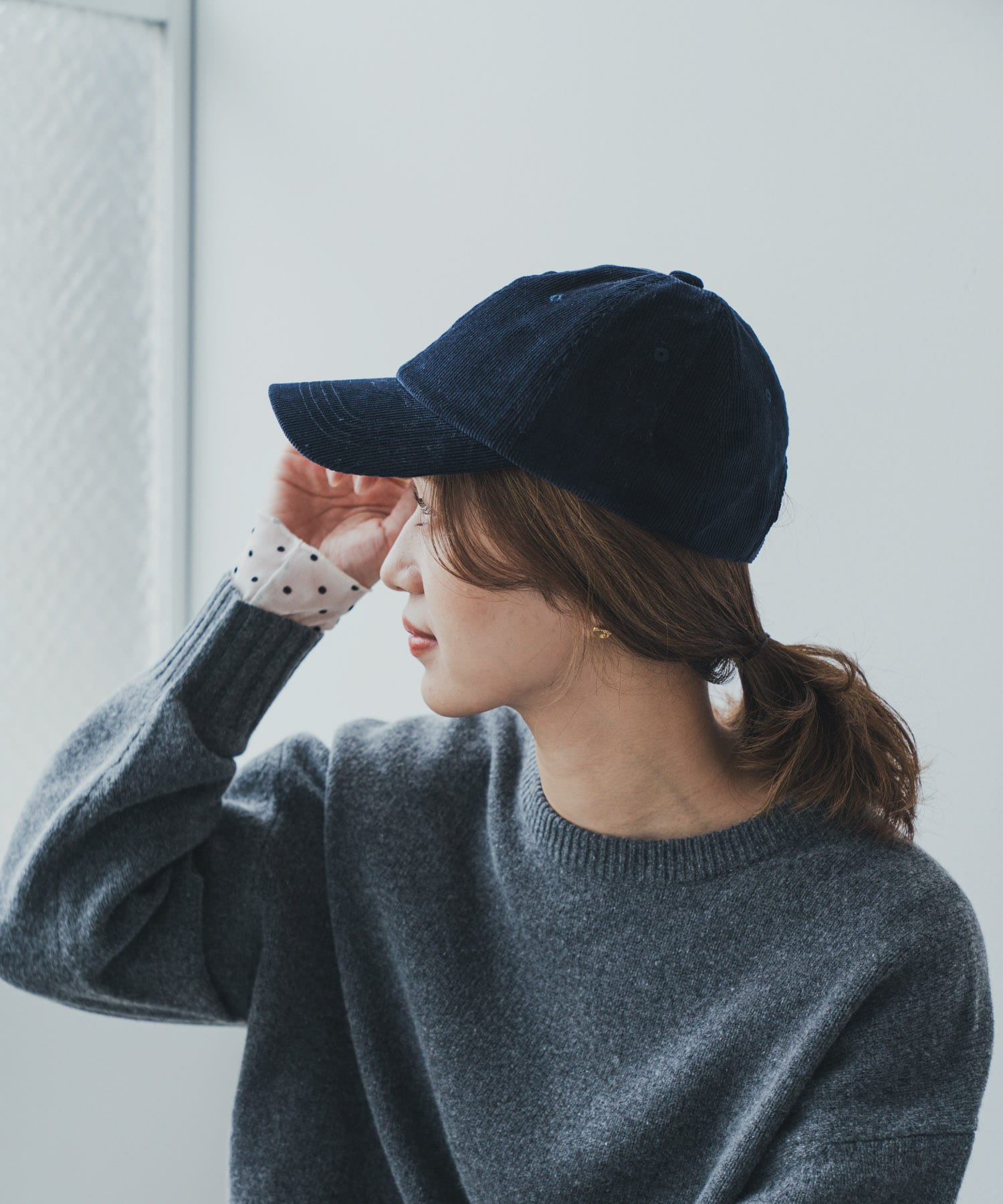 コーデュロイキャップ DARK NAVY one