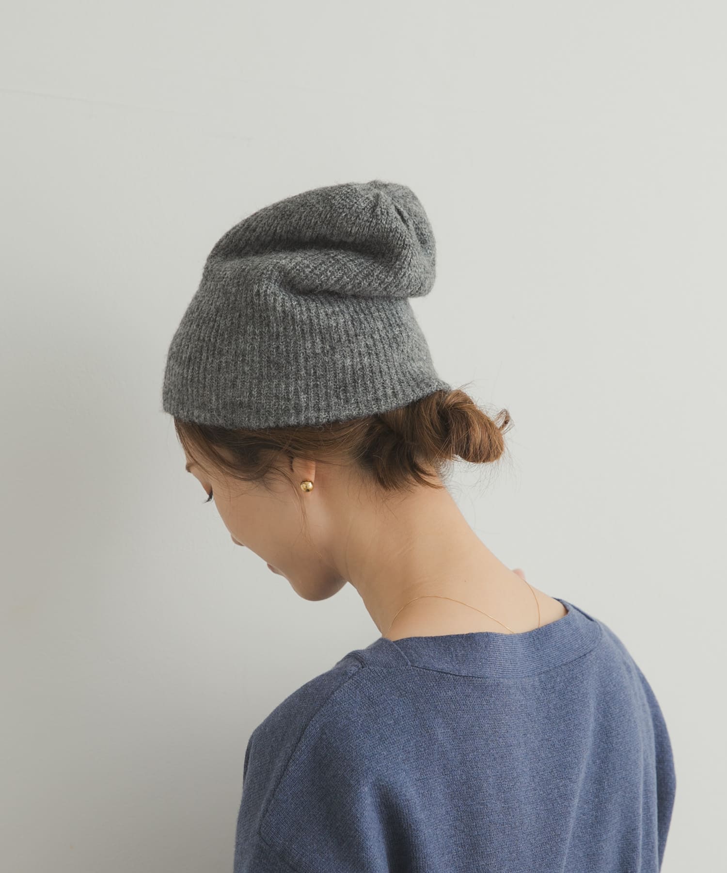リブ編みビーニー CHARCOAL one