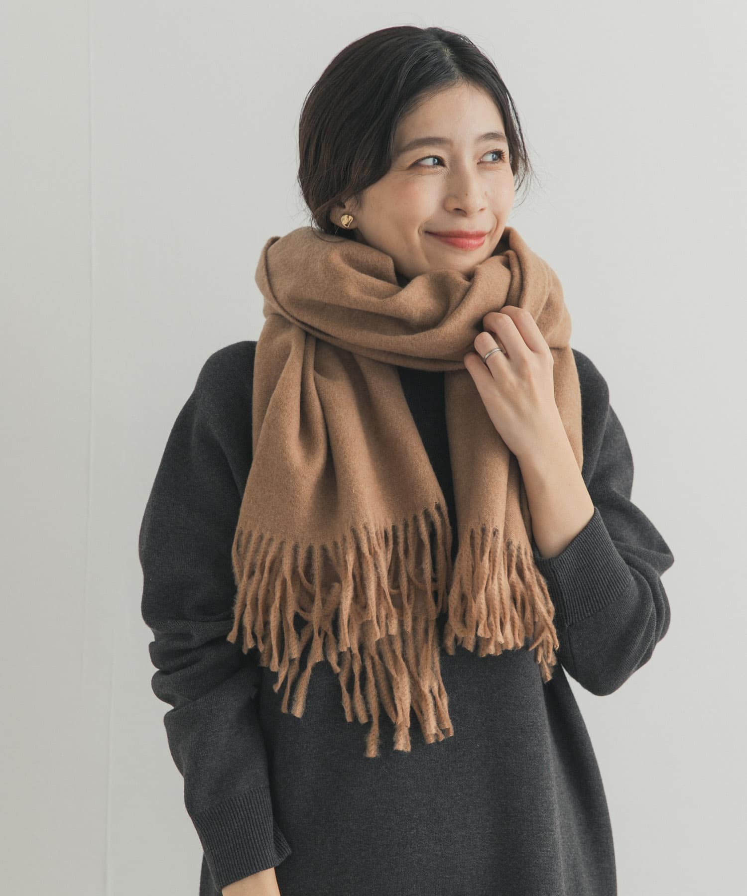 なめらかプレーンストール BEIGE one