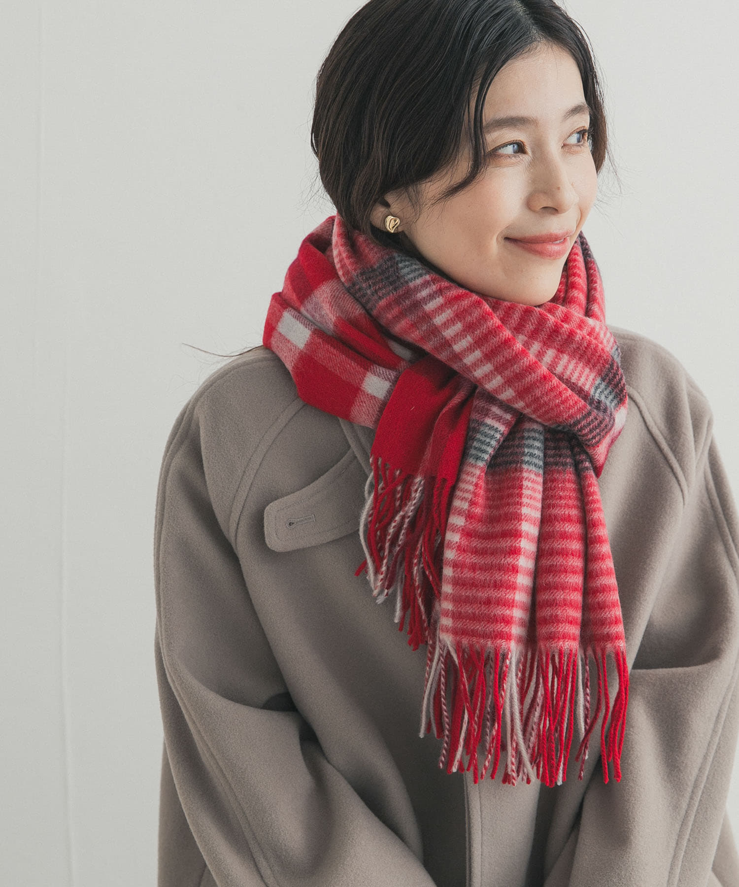 ウールチェックストール