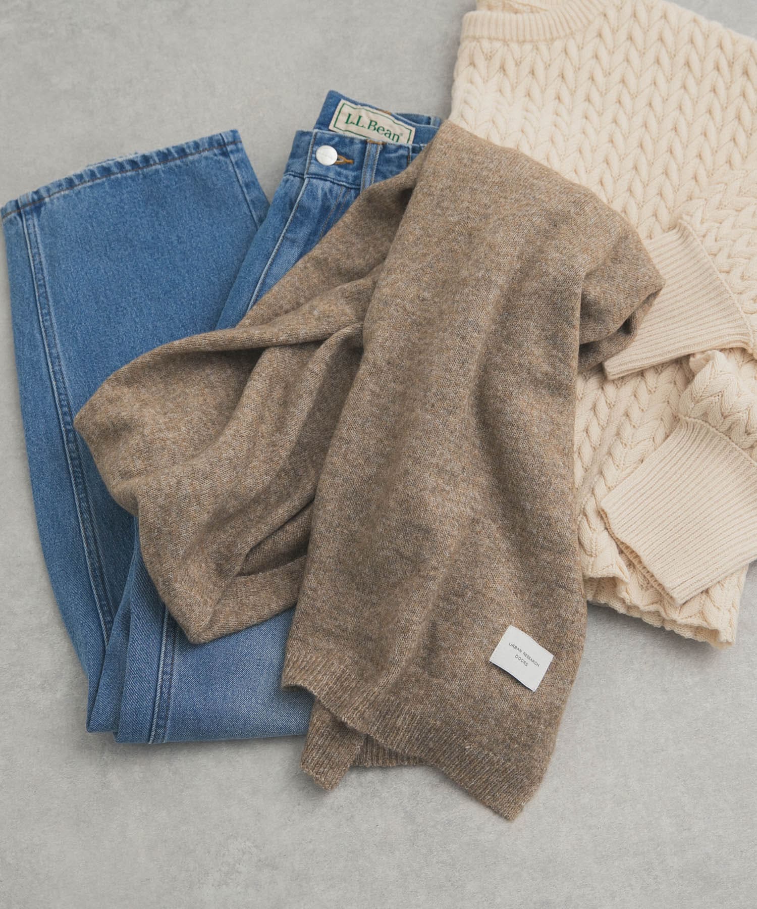 メランジニットストール BROWN one