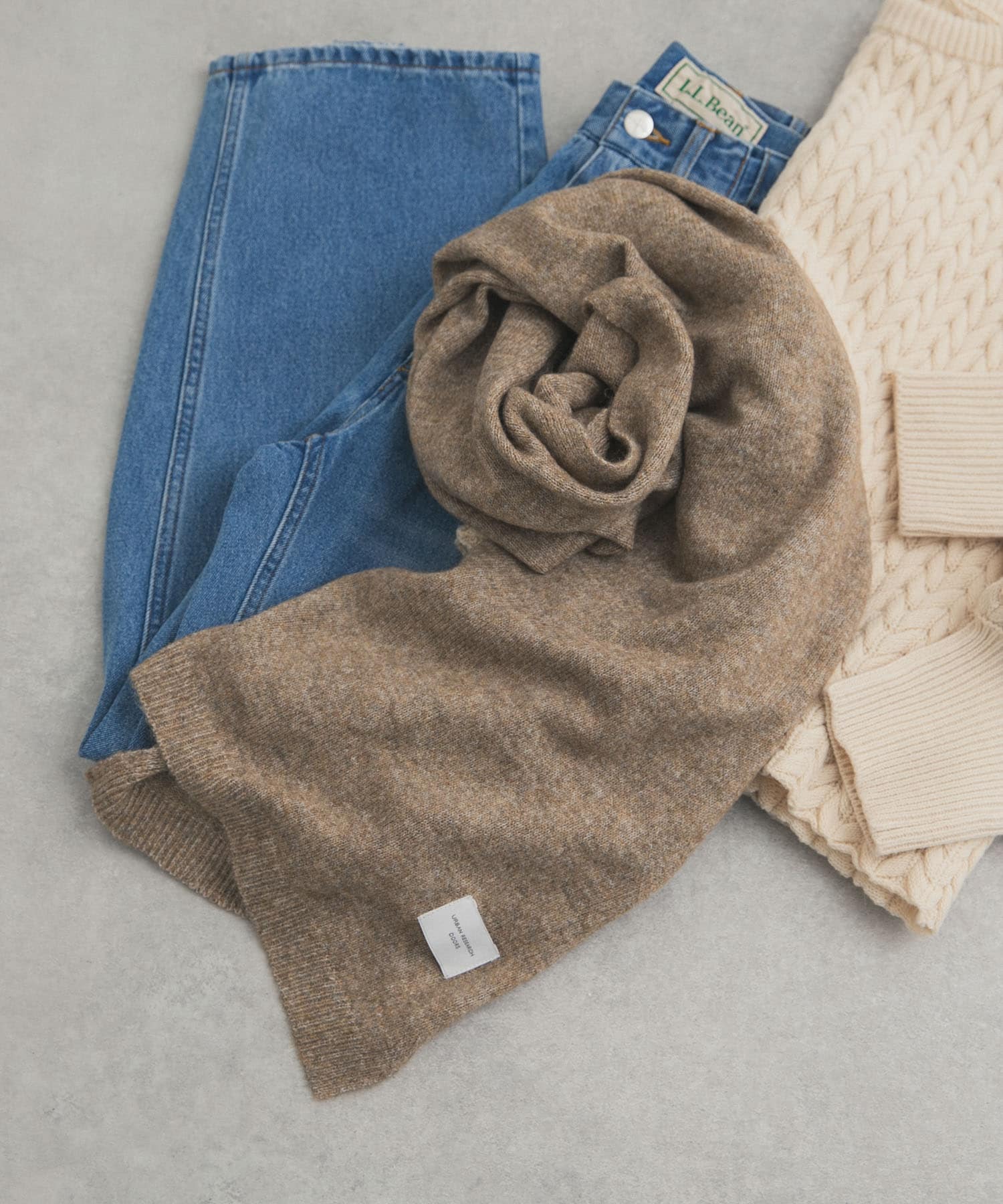 メランジニットストール BROWN one