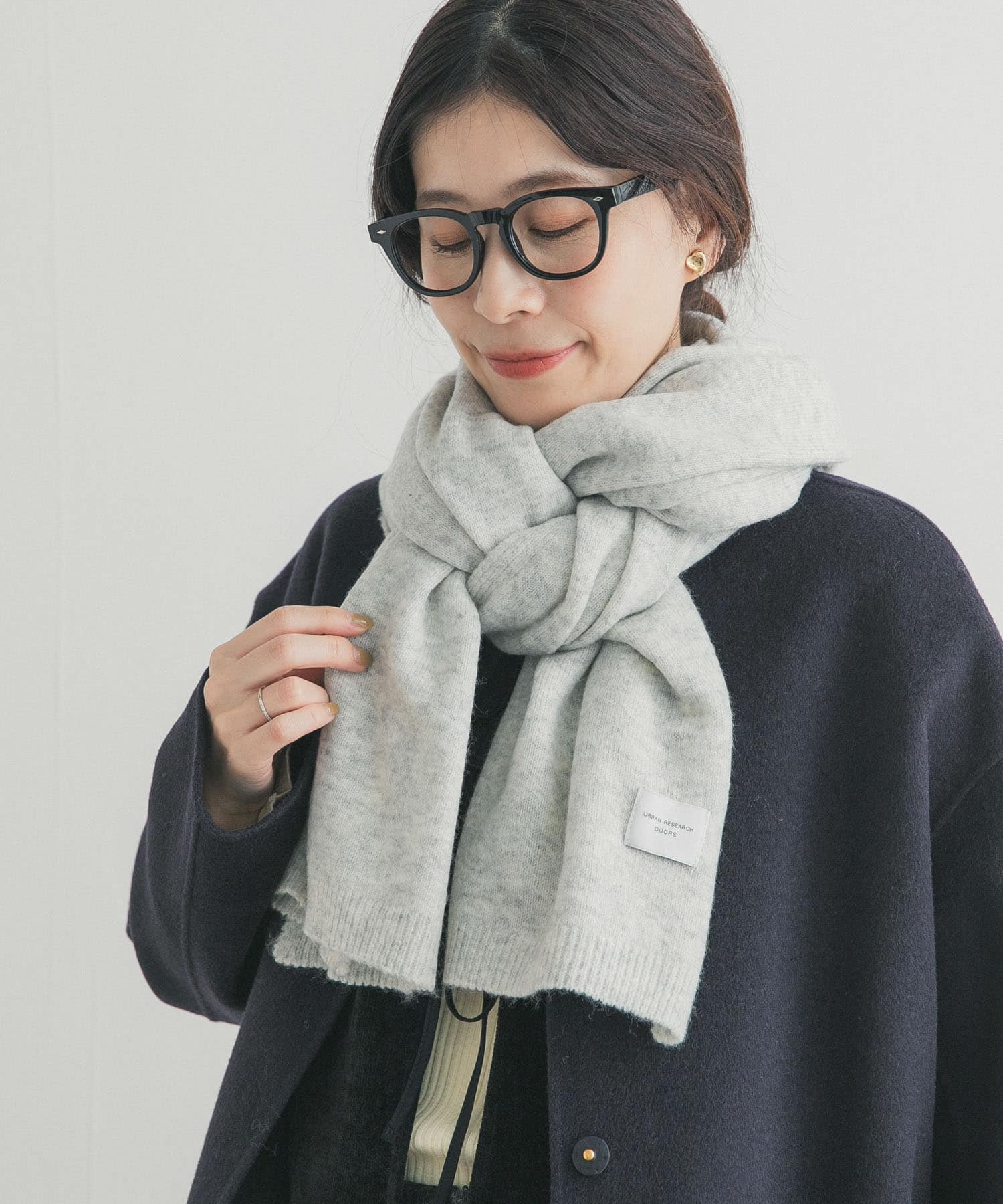 メランジニットストール L.GRAY one