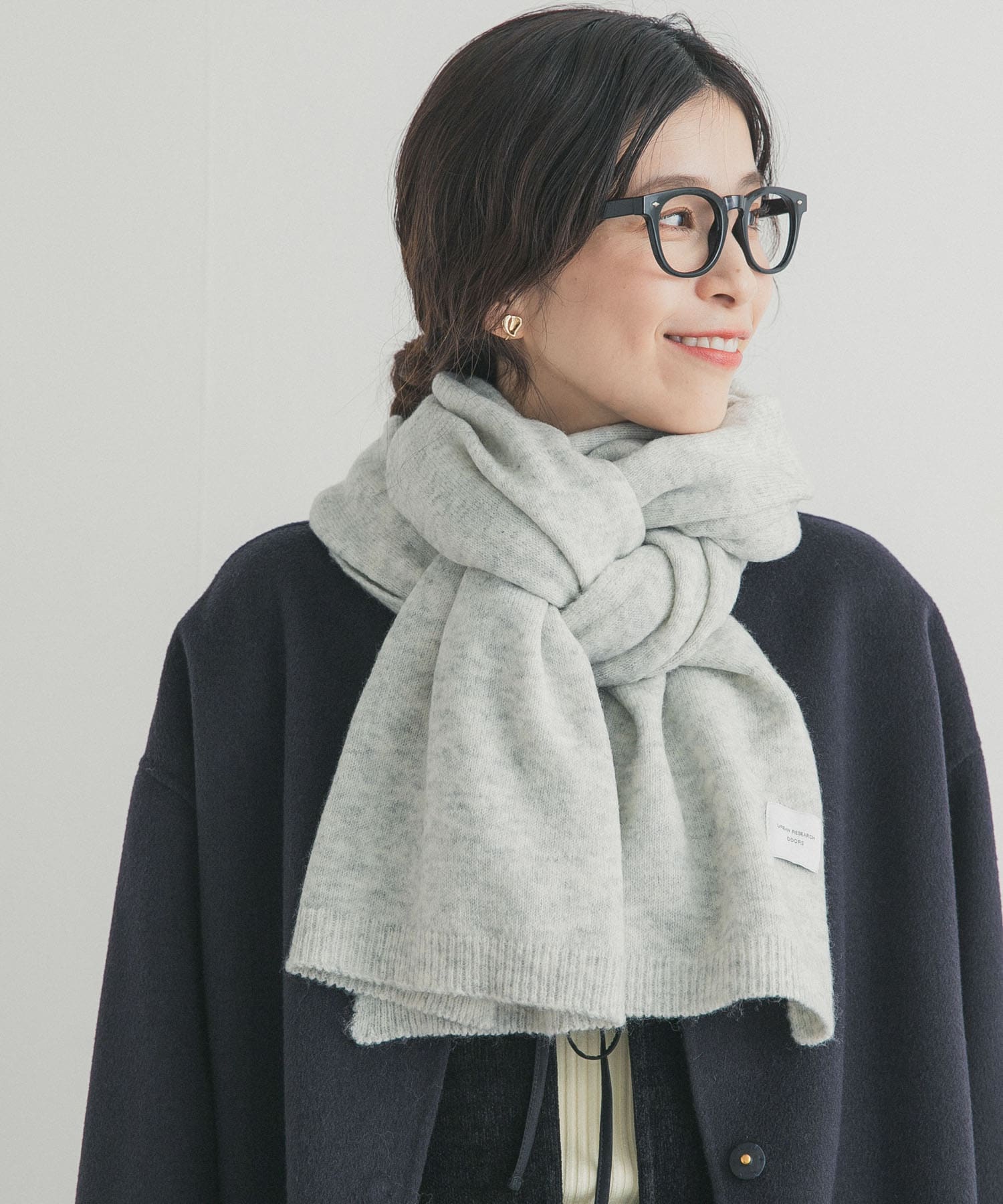 メランジニットストール L.GRAY one