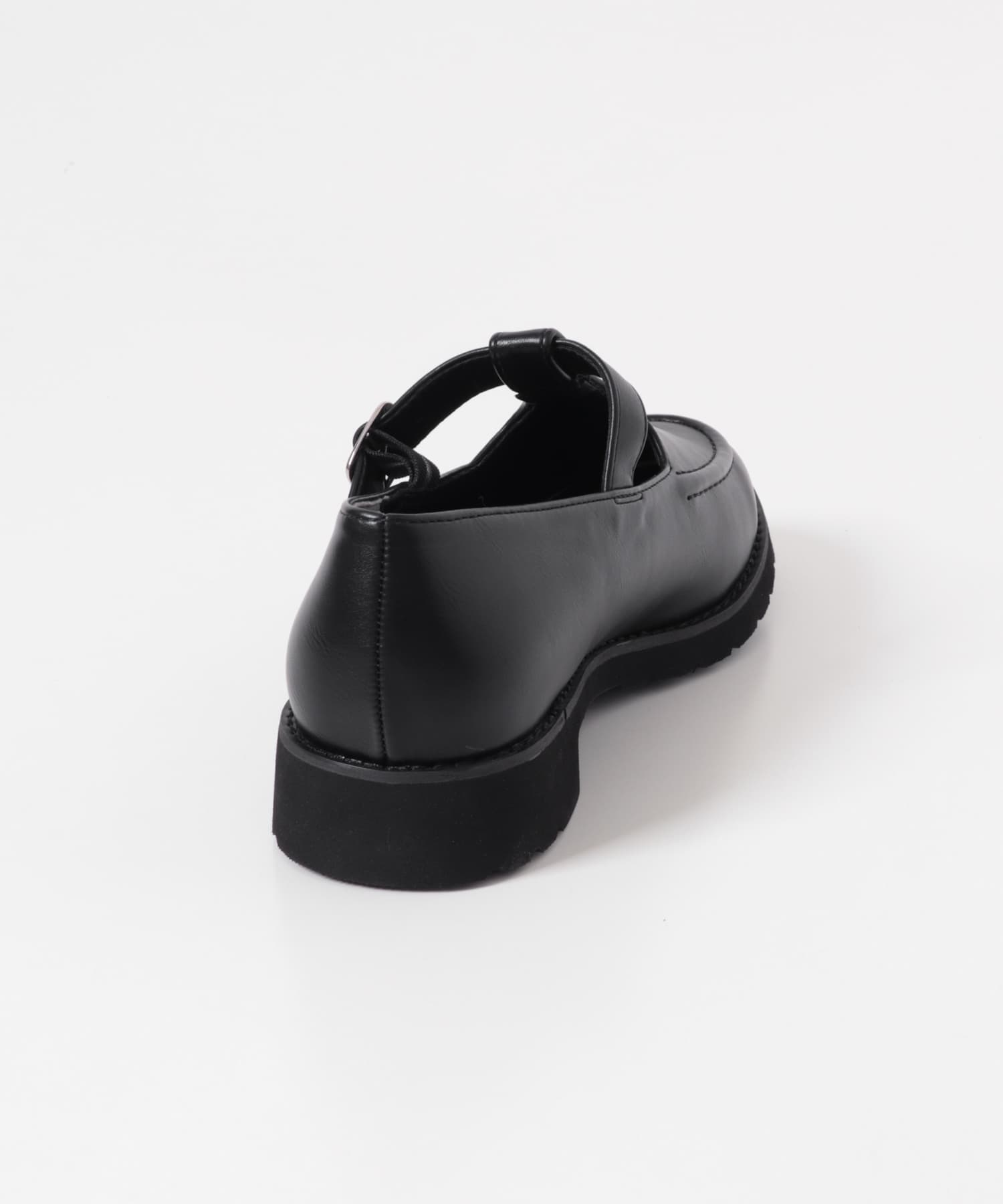 Tストラップローファー BLACK 36