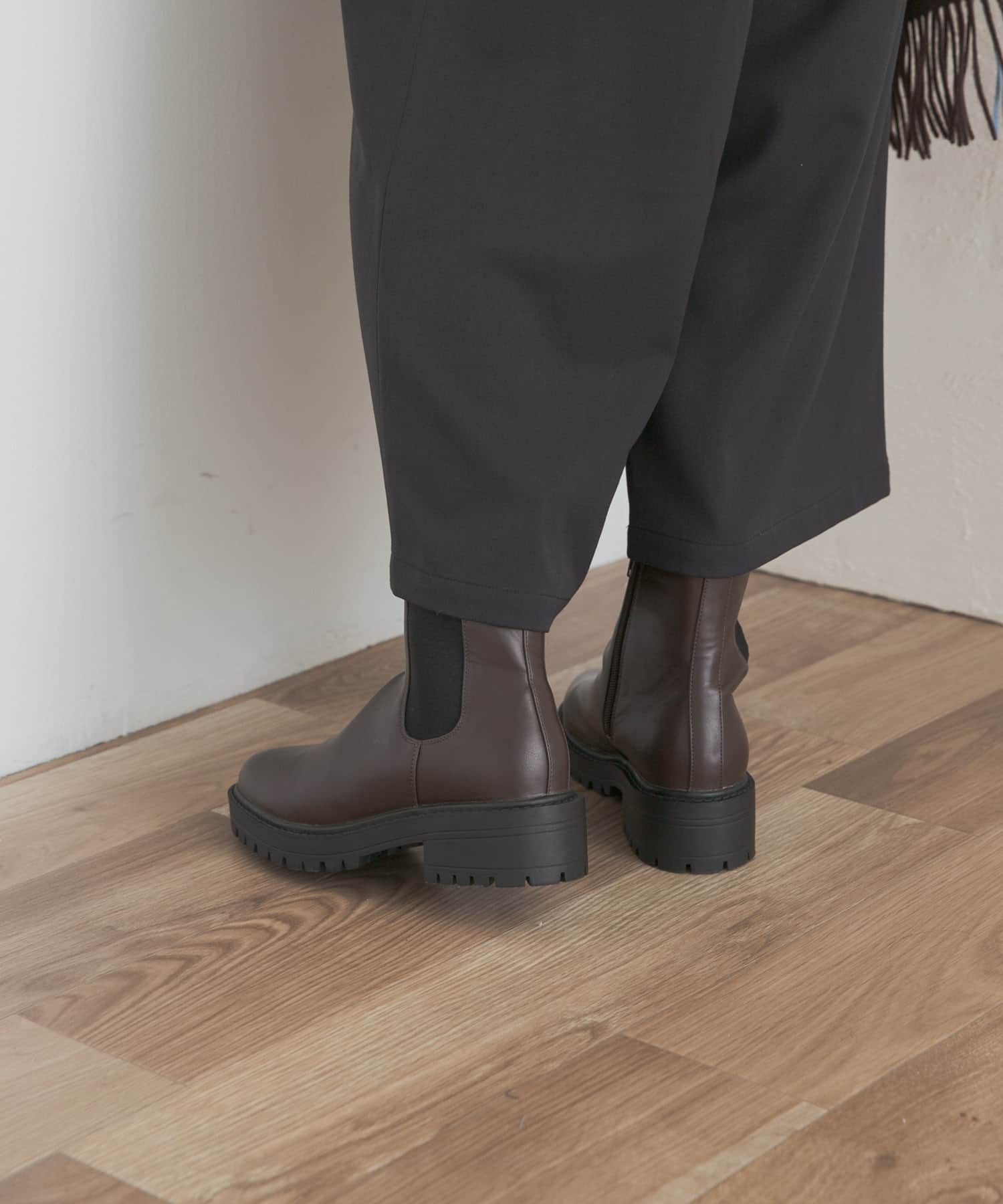 『晴雨兼用』トラックソールブーツ BROWN 36