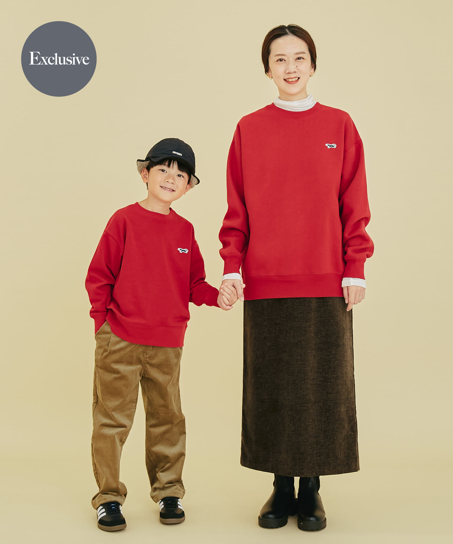 『親子リンク』『別注』PENNEYS×DOORS　THE FOX裏毛CNスウェット(KIDS) RED 105