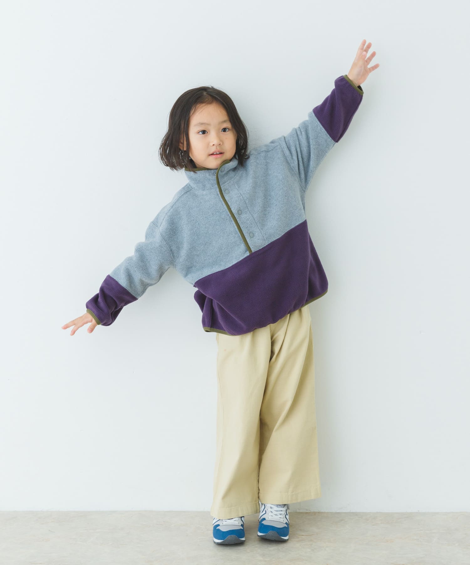 フリースバイカラープルオーバー(KIDS)