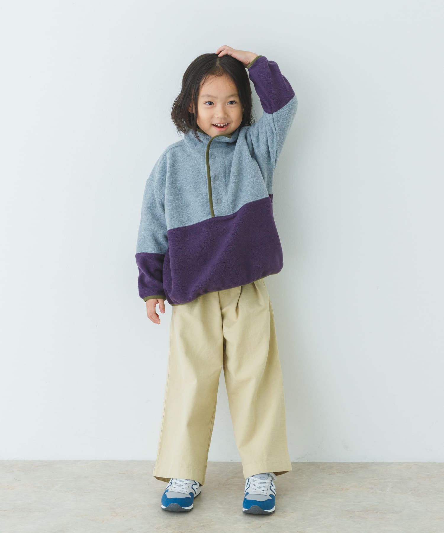 フリースバイカラープルオーバー(KIDS)(105 BLUE×BE): キッズ｜URBAN