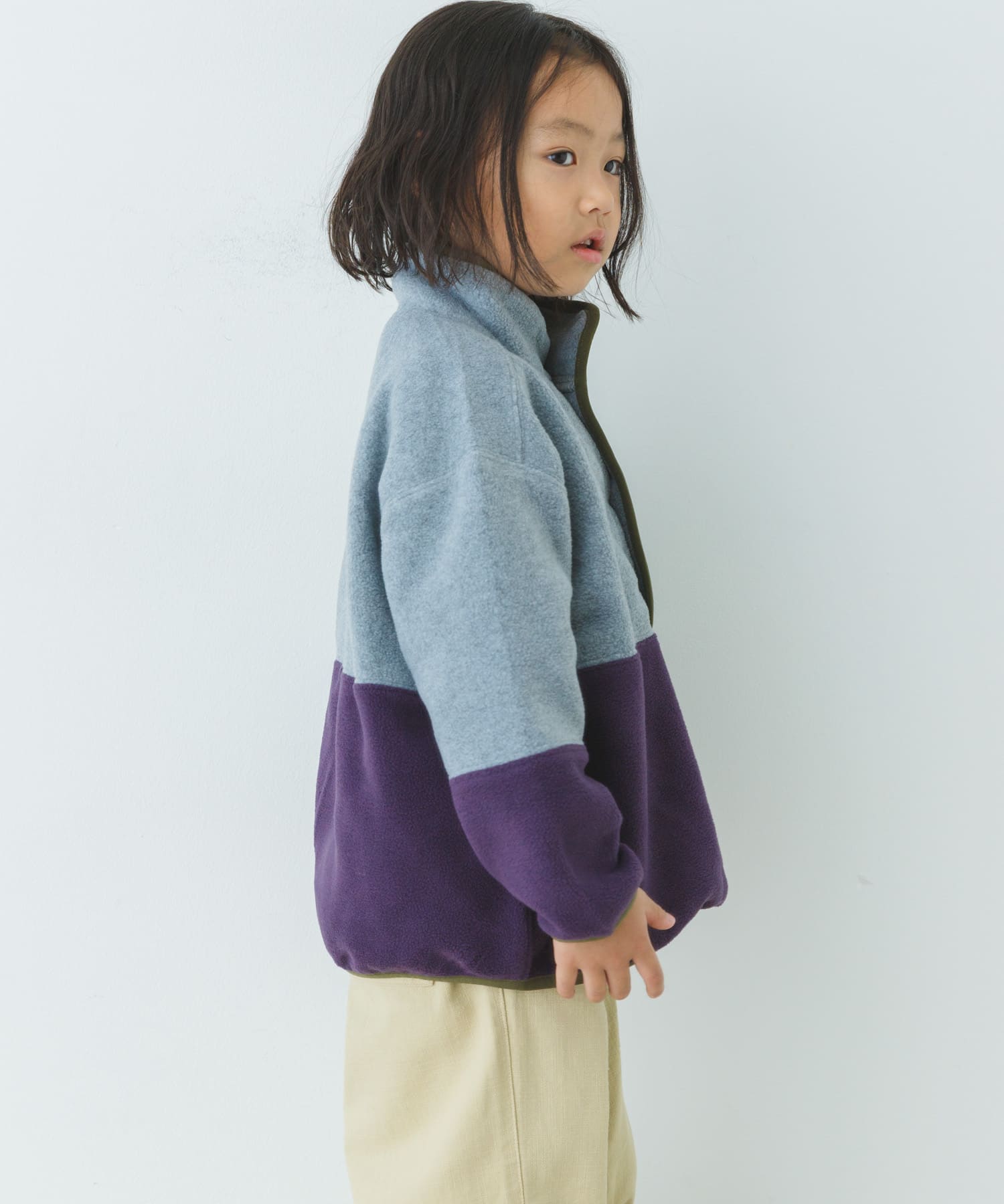 フリースバイカラープルオーバー(KIDS)(105 BLUE×BE): キッズ｜URBAN