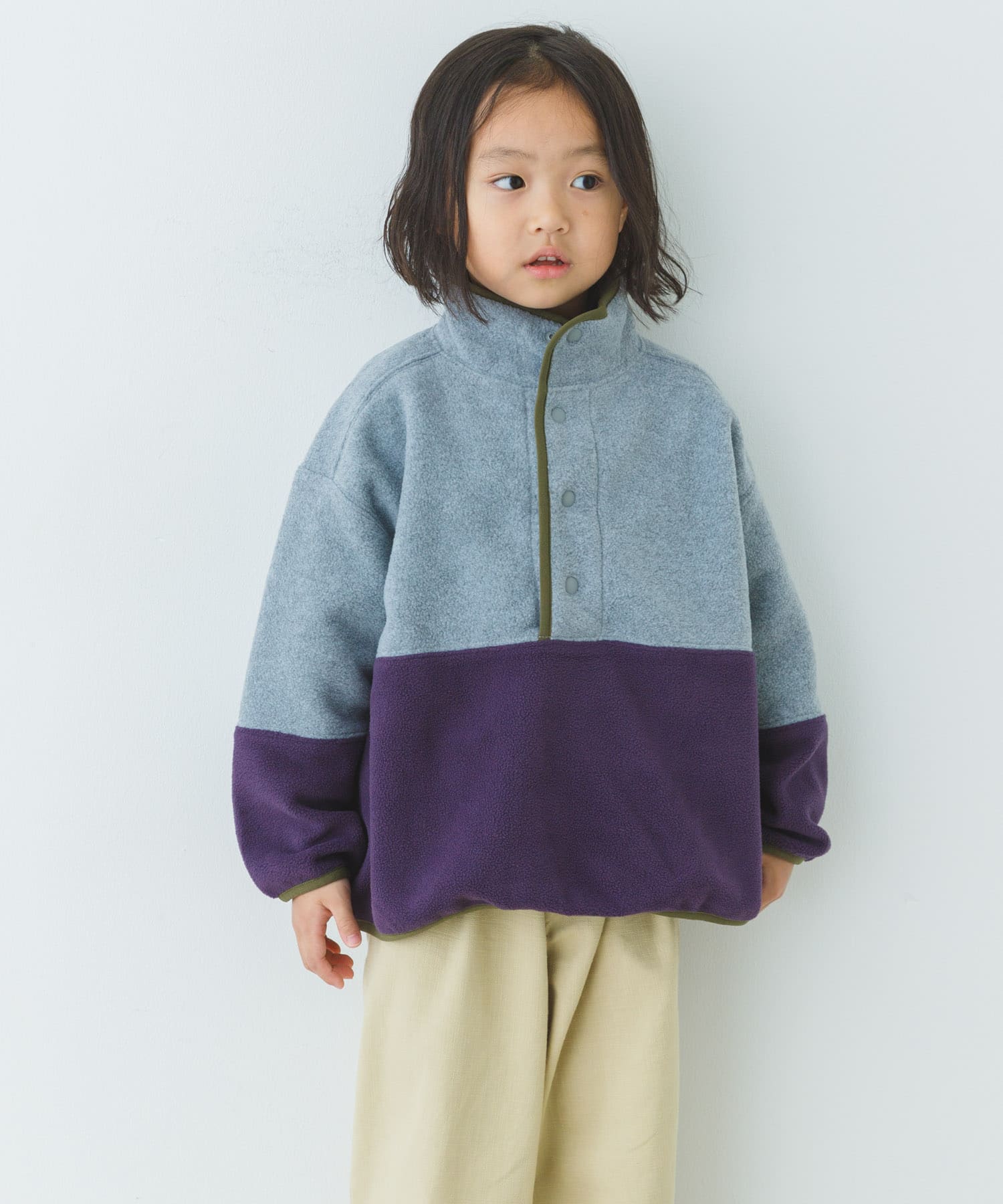 フリースバイカラープルオーバー(KIDS)(105 BLUE×BE): キッズ｜URBAN