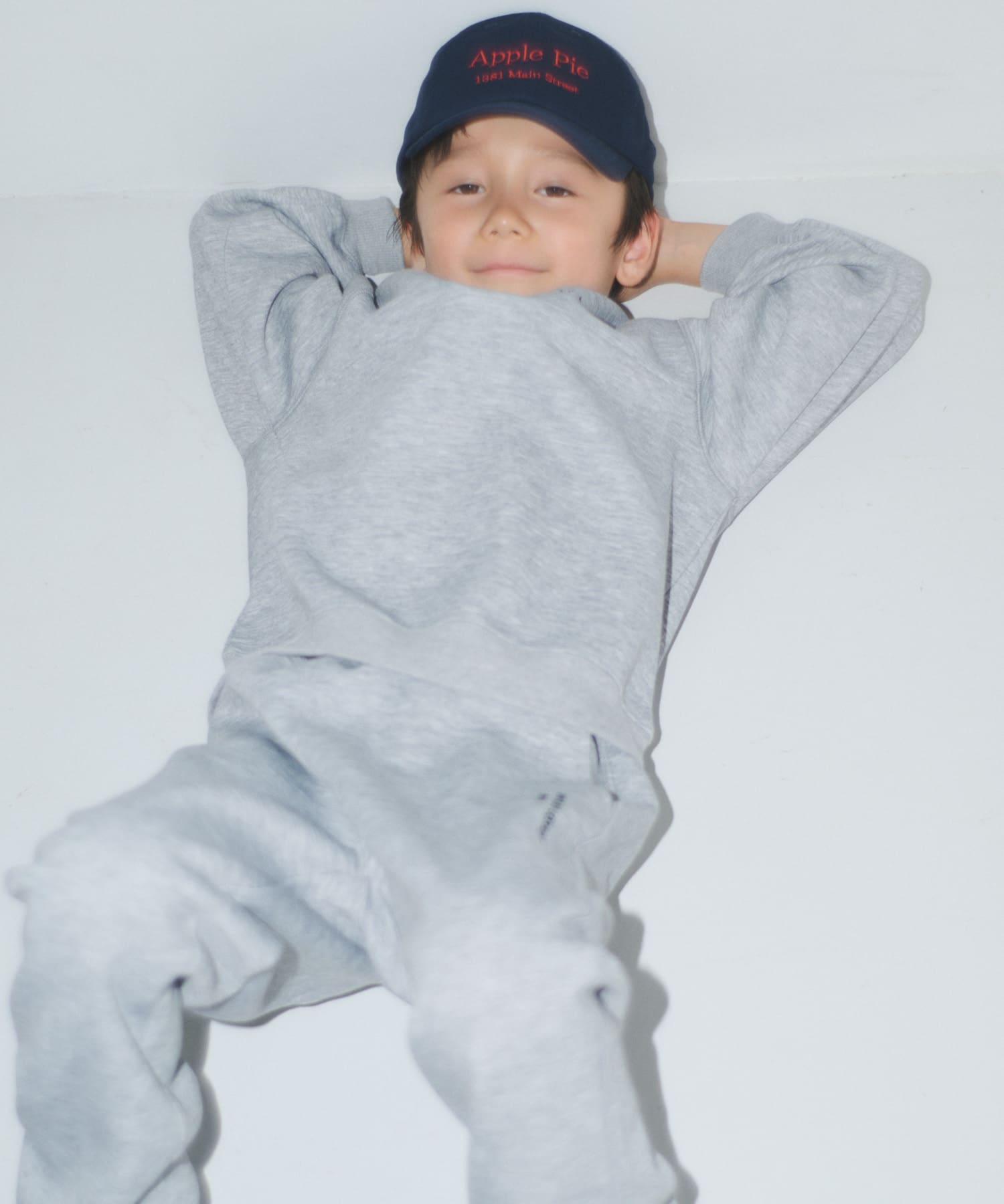 『セットアップ対応』ハーフジップダンボールプルオーバー(KIDS) 杢GRAY 105