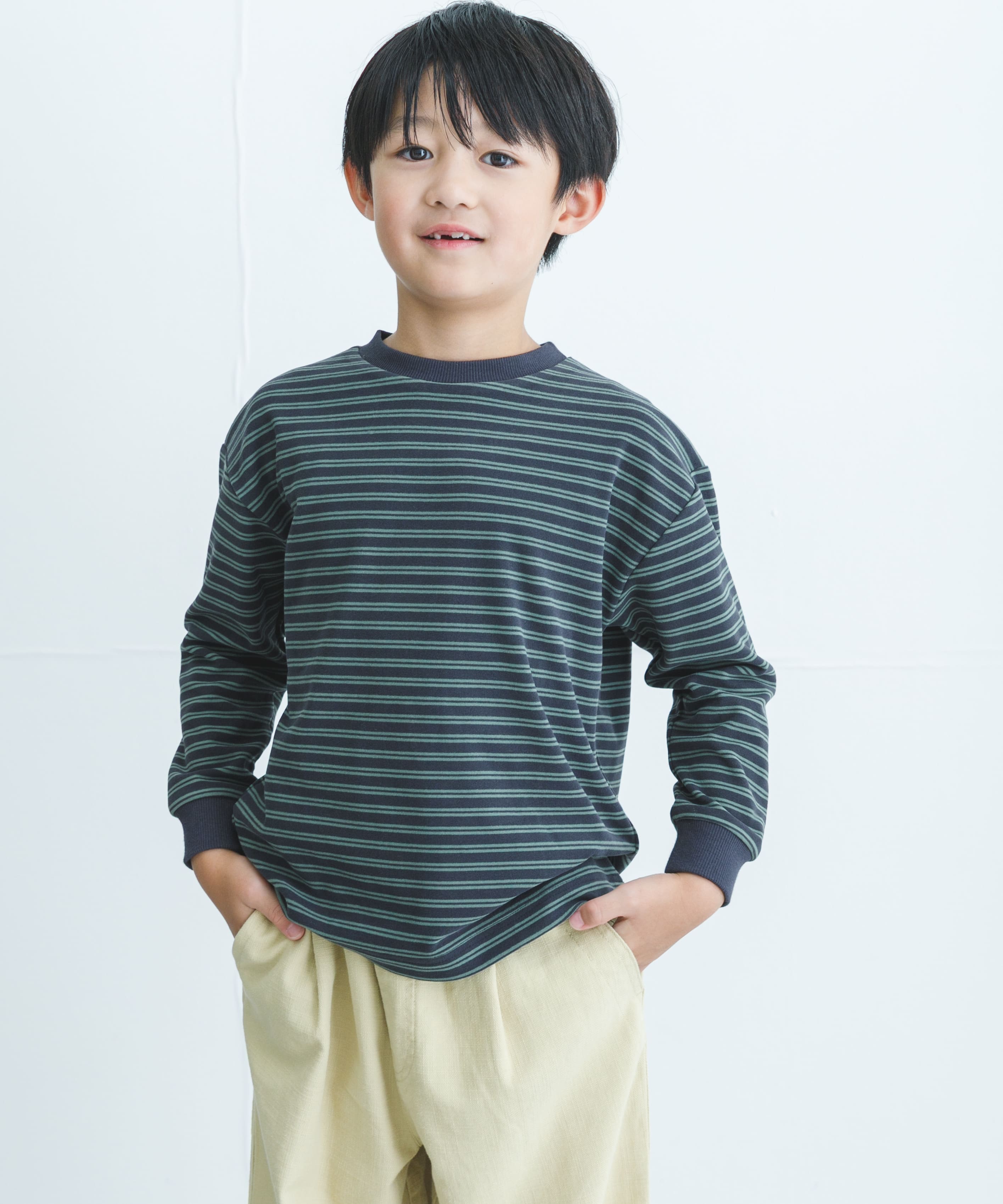 『WEB/一部店舗限定サイズ』起毛ボーダープルオーバー(KIDS)