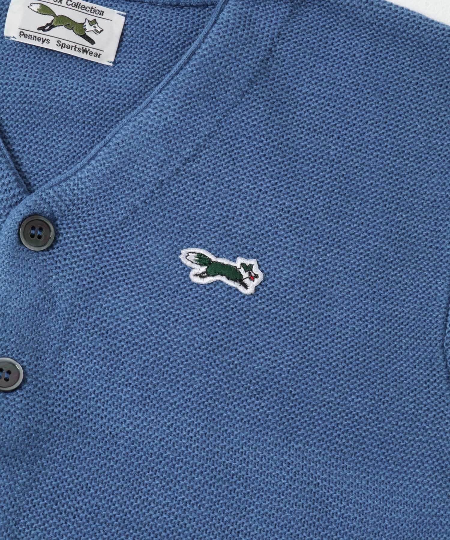 『別注』PENNEYS×DOORS　THE FOX Vネックカーディガン(KIDS) BLUE 105