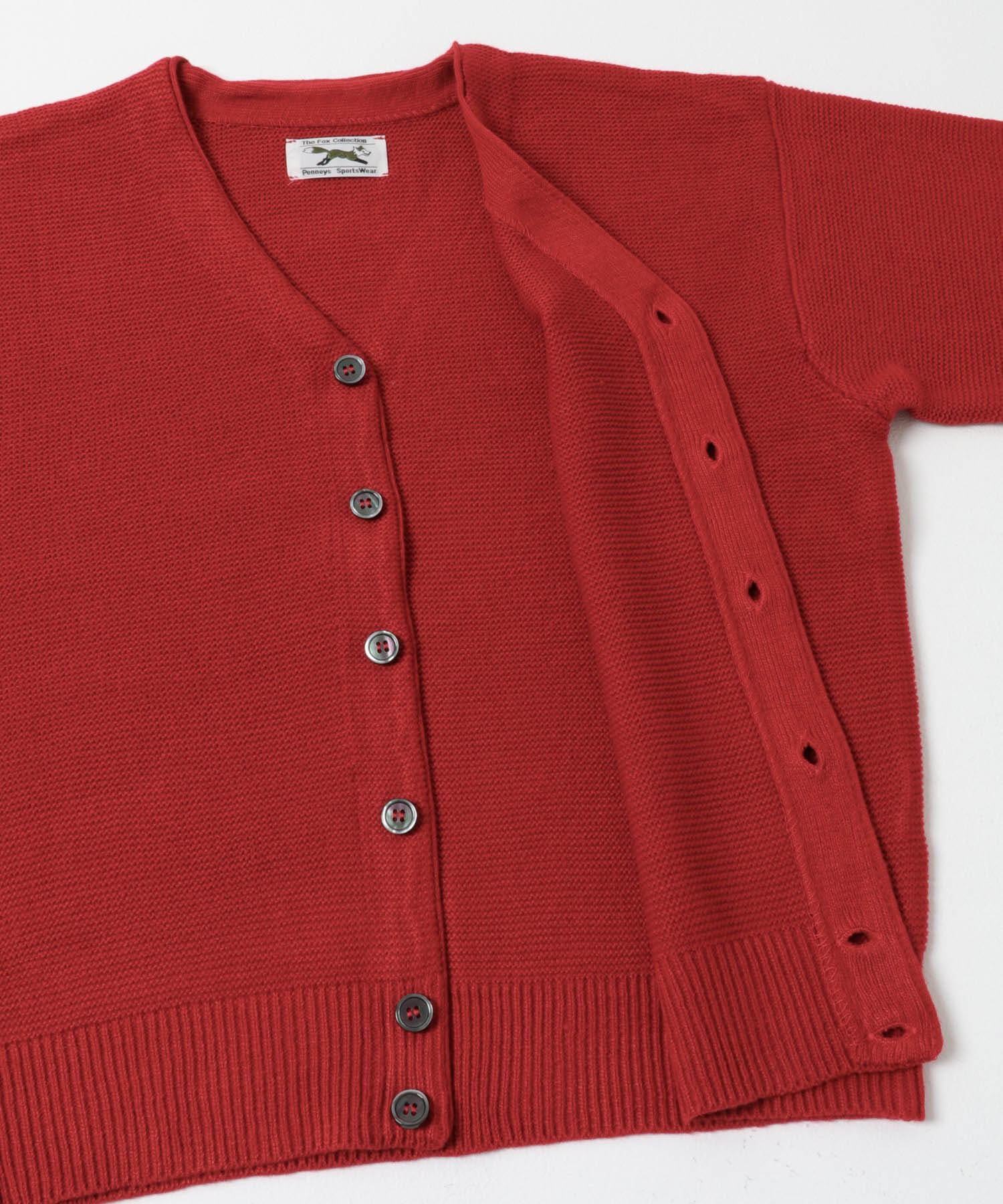 『別注』PENNEYS×DOORS　THE FOX Vネックカーディガン(KIDS) RED 105