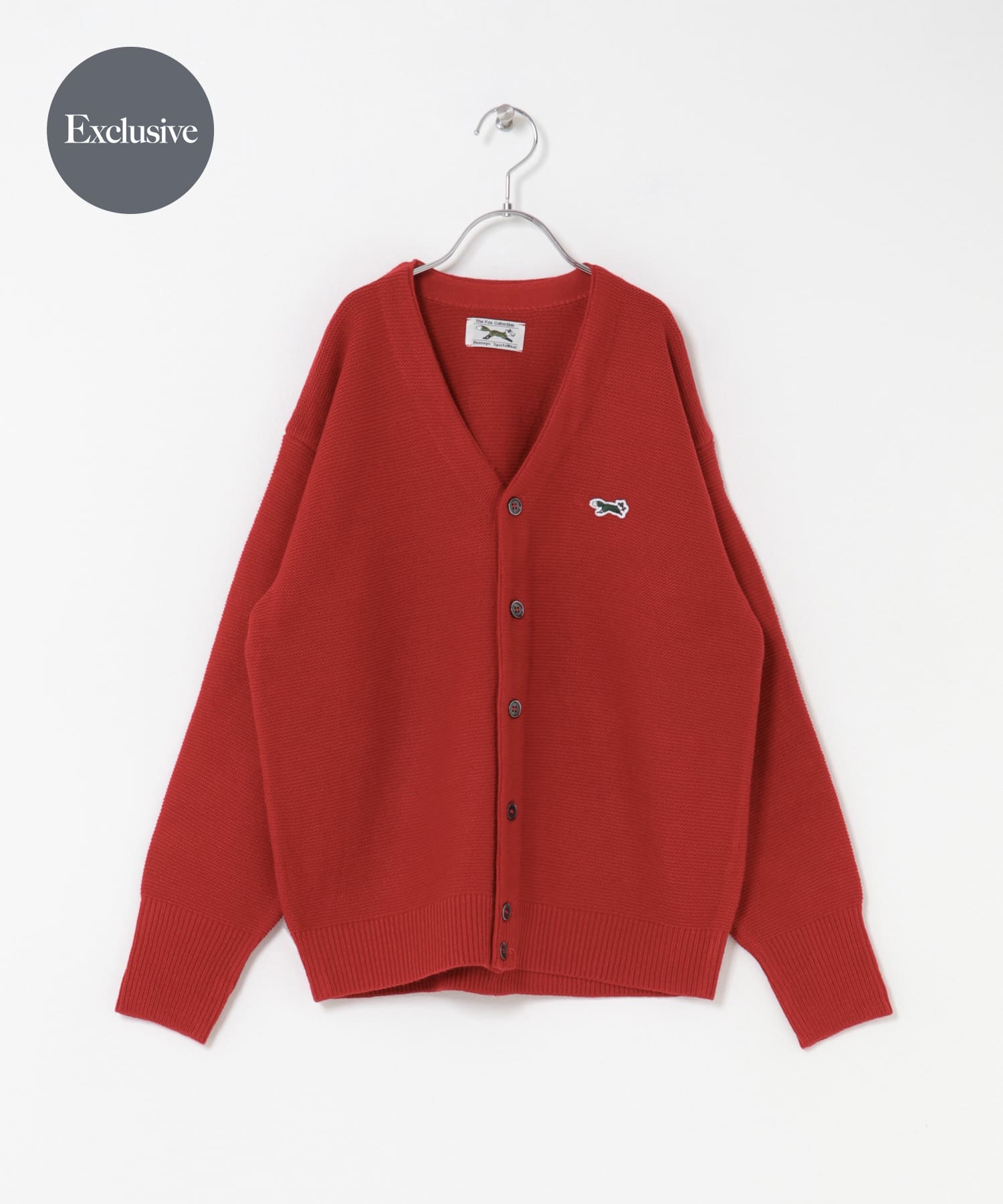 『WEB/一部店舗限定』『別注』PENNEYS×DOORS　THE FOX Vネックカーディガン(KIDS) RED 150