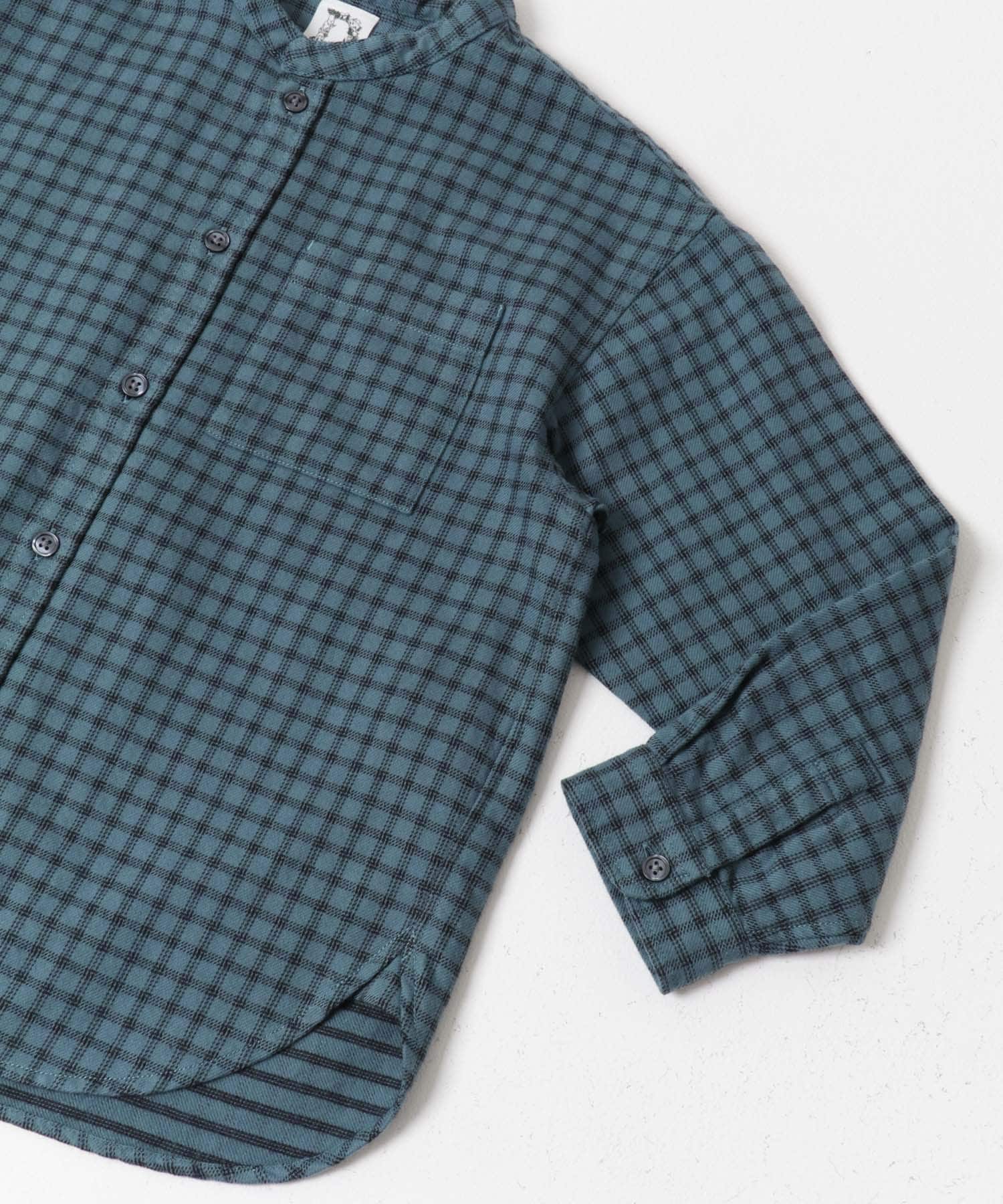 『親子リンク』起毛ネルバンドカラーシャツ(KIDS) CHECK 120