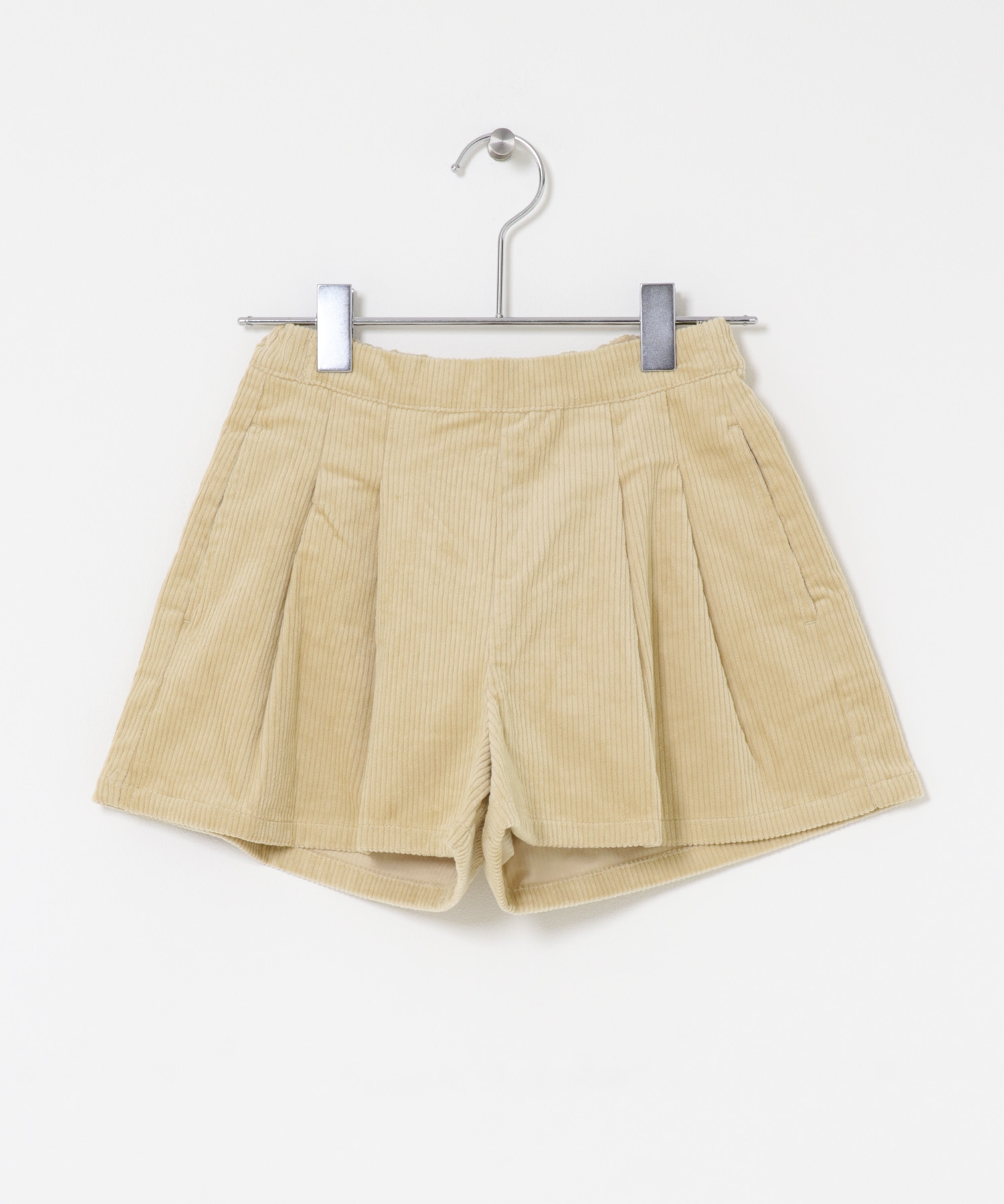 コーデュロイWタックキュロット(KIDS) L.BEIGE 105