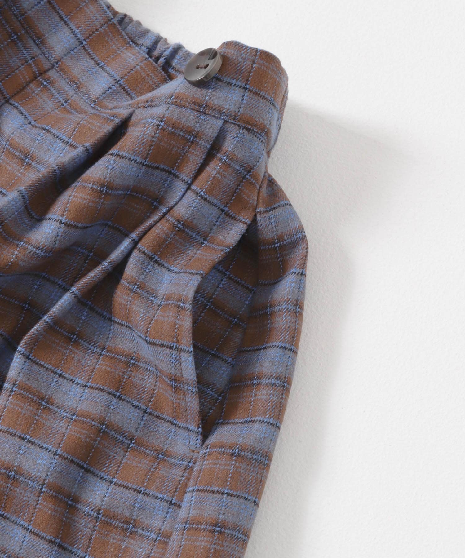 『WEB/一部店舗限定サイズ』チェックラップキュロット(KIDS) BLU×BRN 105