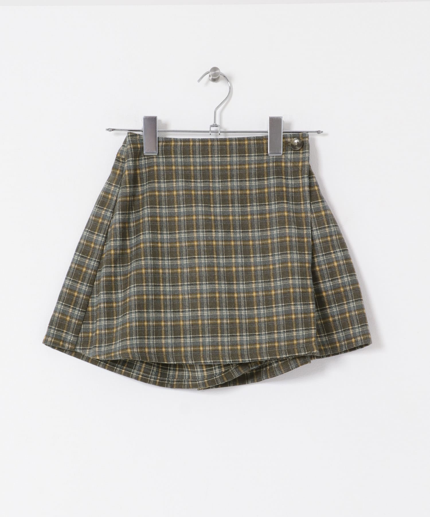 『WEB/一部店舗限定サイズ』チェックラップキュロット(KIDS) YEL×GRY 105