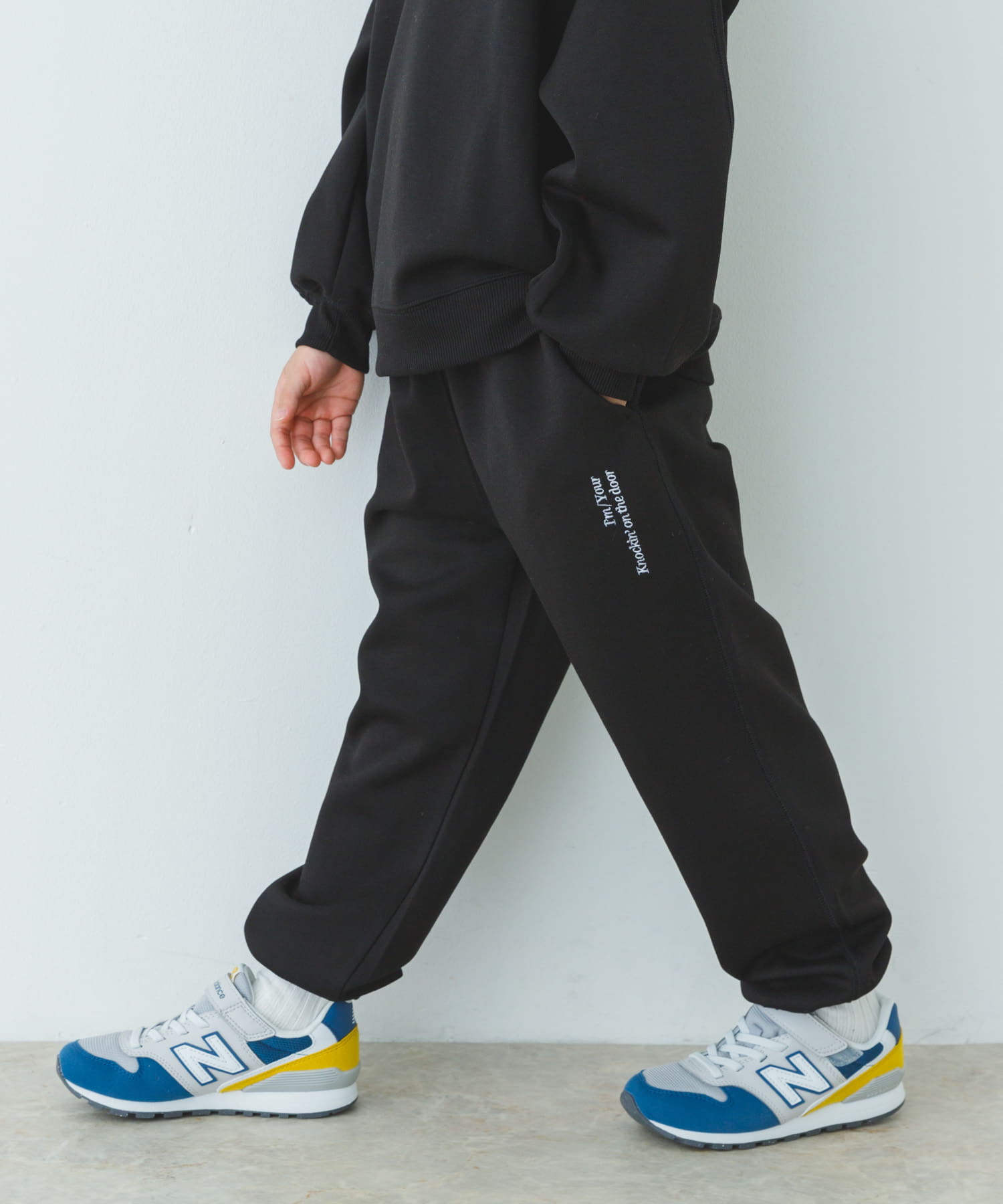 セットアップ対応』ダンボールニットスウェットパンツ(KIDS)(105 BLACK