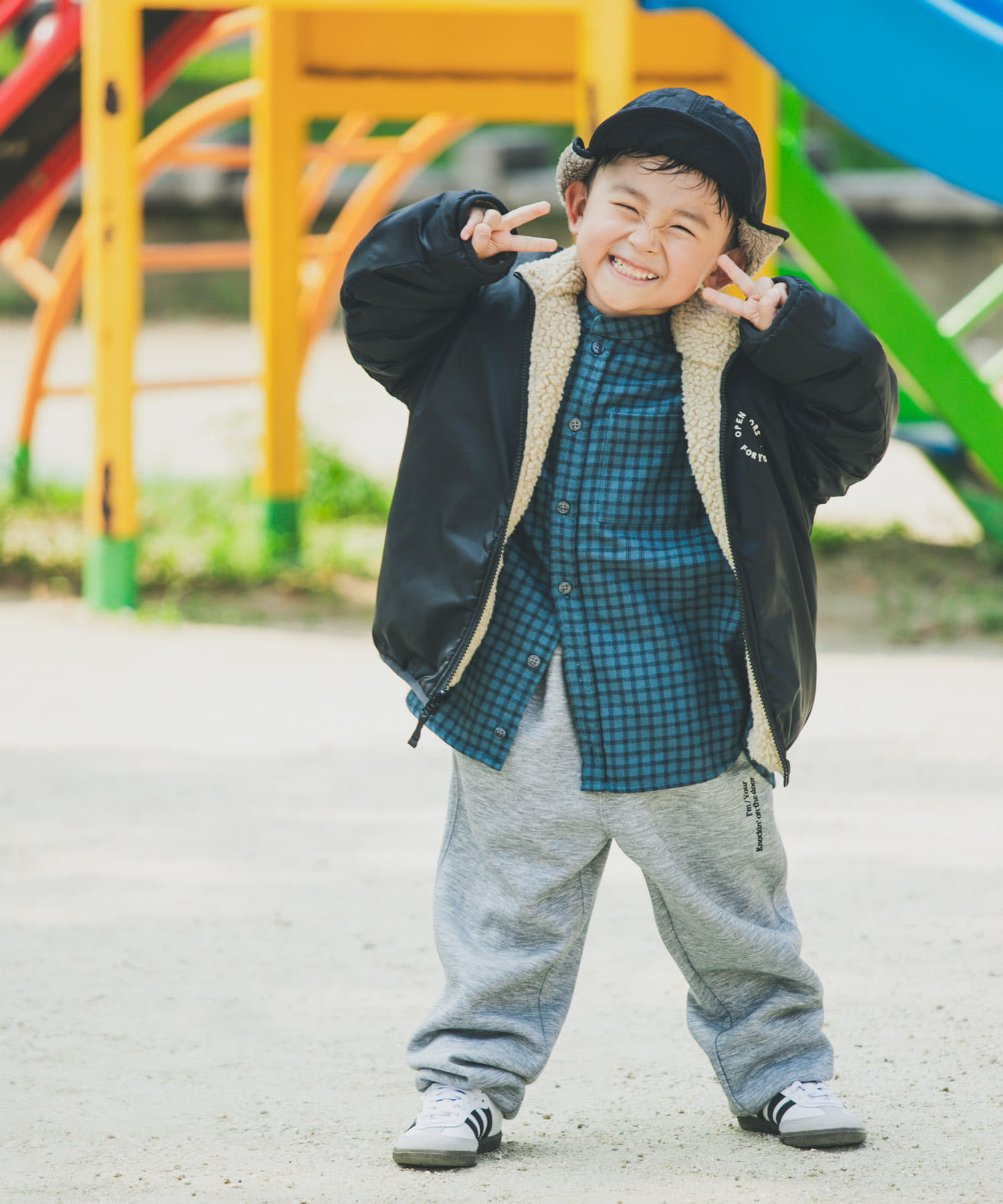 『セットアップ対応』ダンボールニットスウェットパンツ(KIDS) 杢GRAY 105