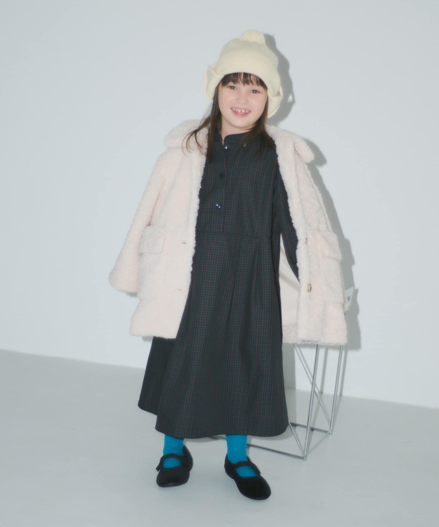 『親子リンク』『UR TECH』チェック柄ワンピース(KIDS) NAVY 120
