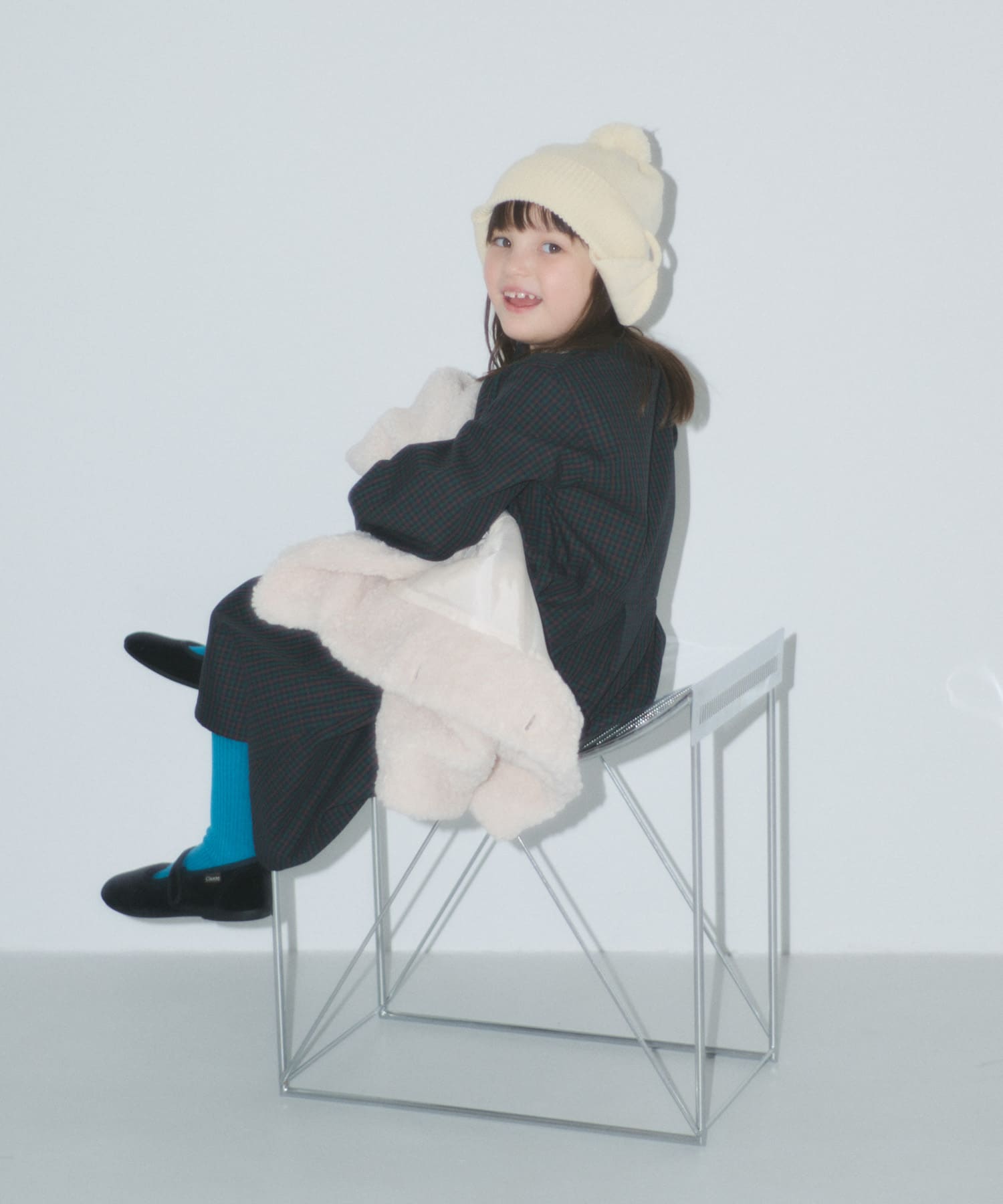 『親子リンク』『UR TECH』チェック柄ワンピース(KIDS) NAVY 120