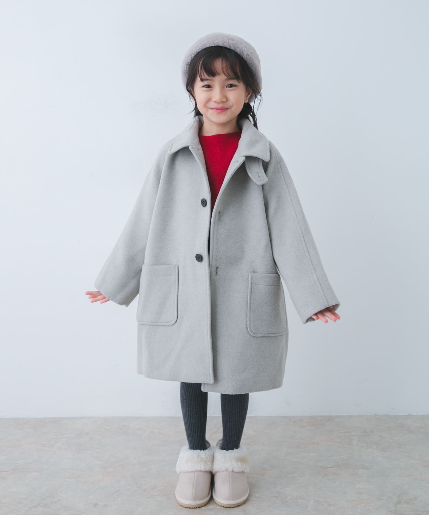 ステンカラーウール混コート(KIDS)