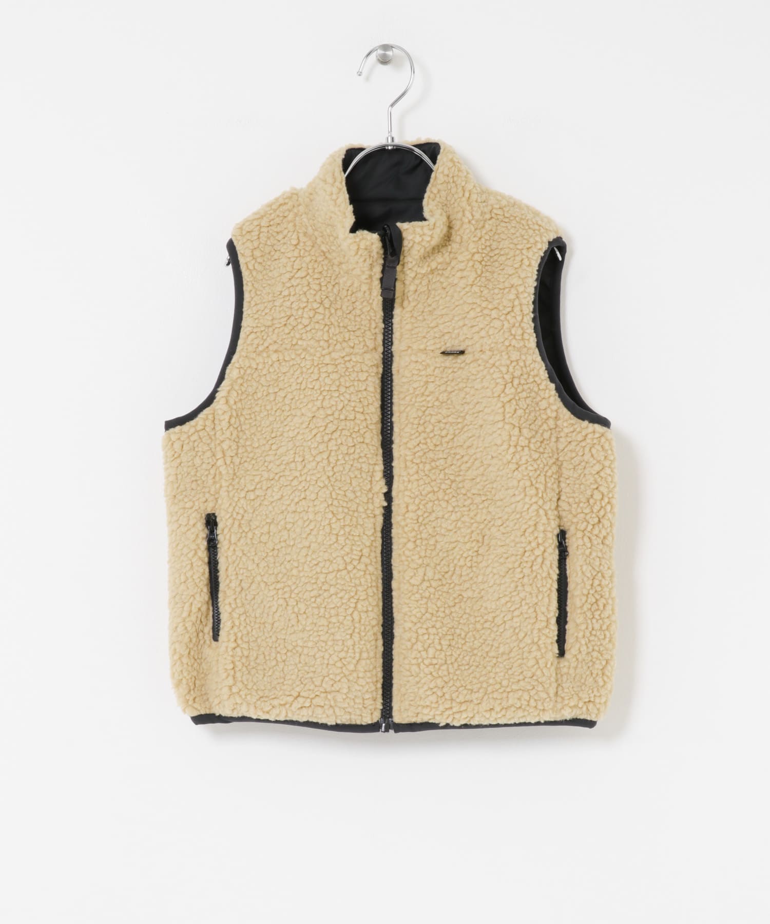 リバーシブルボアベスト(KIDS) BLK×BE 105