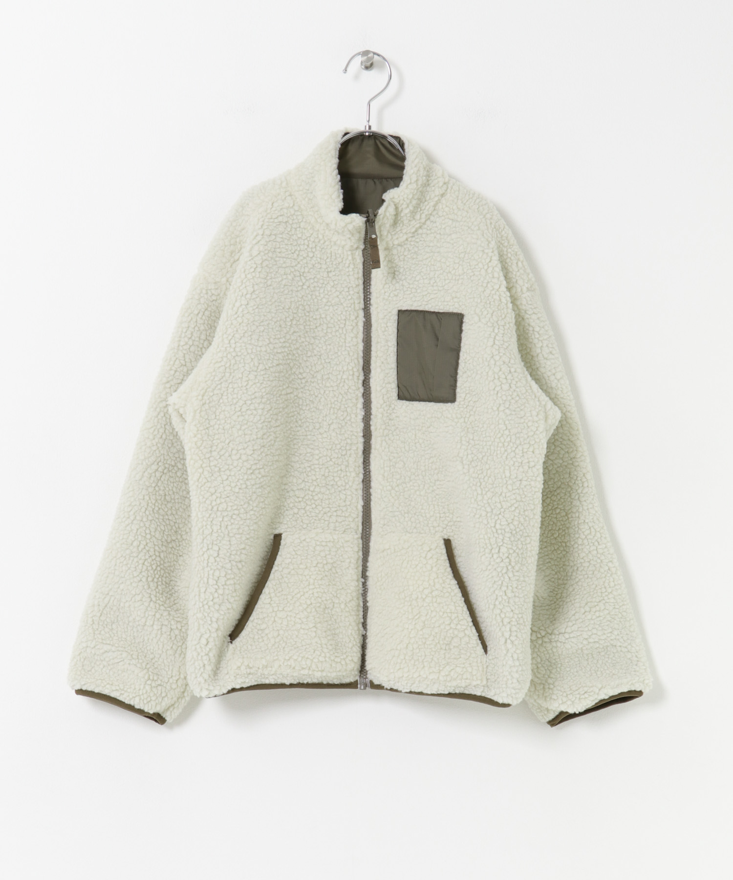 『WEB/一部店舗限定』リバーシブルボアジャケット(KIDS) KHK×IVO 150
