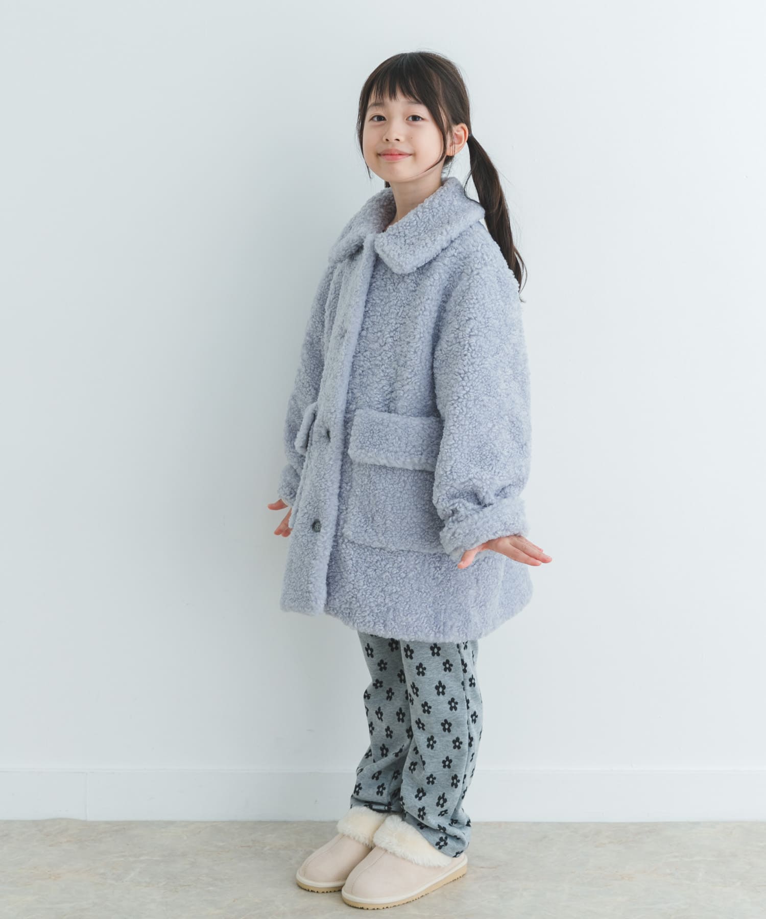 『WEB/一部店舗限定サイズ』ボアコート(KIDS) BLUE 120(115-125)