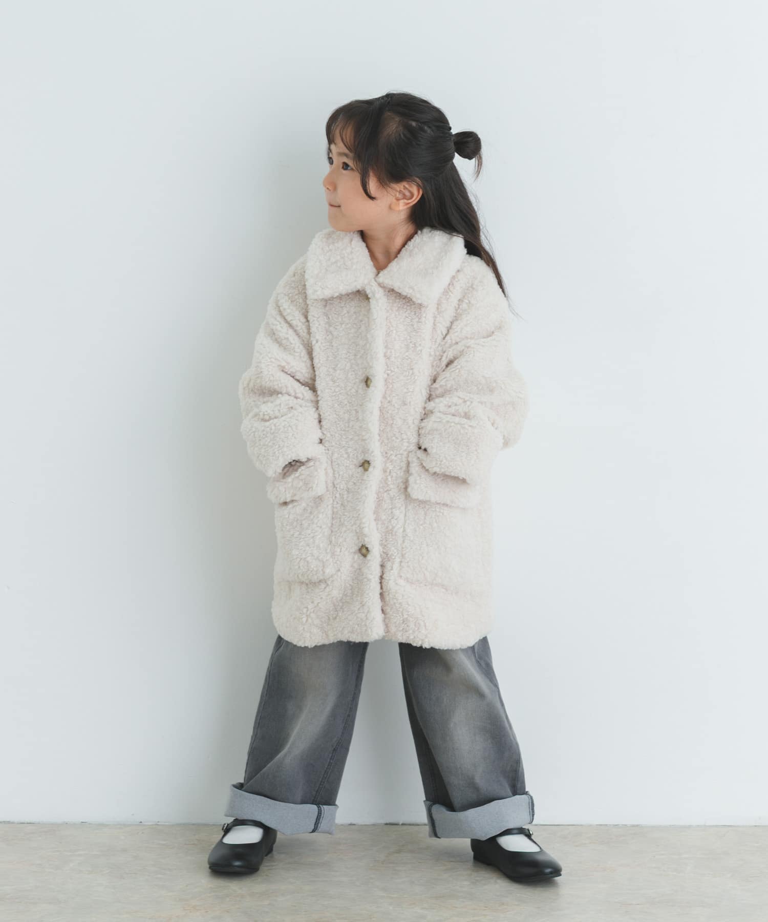 WEB/一部店舗限定サイズ』ボアコート(KIDS)(105(100-110) IVORY