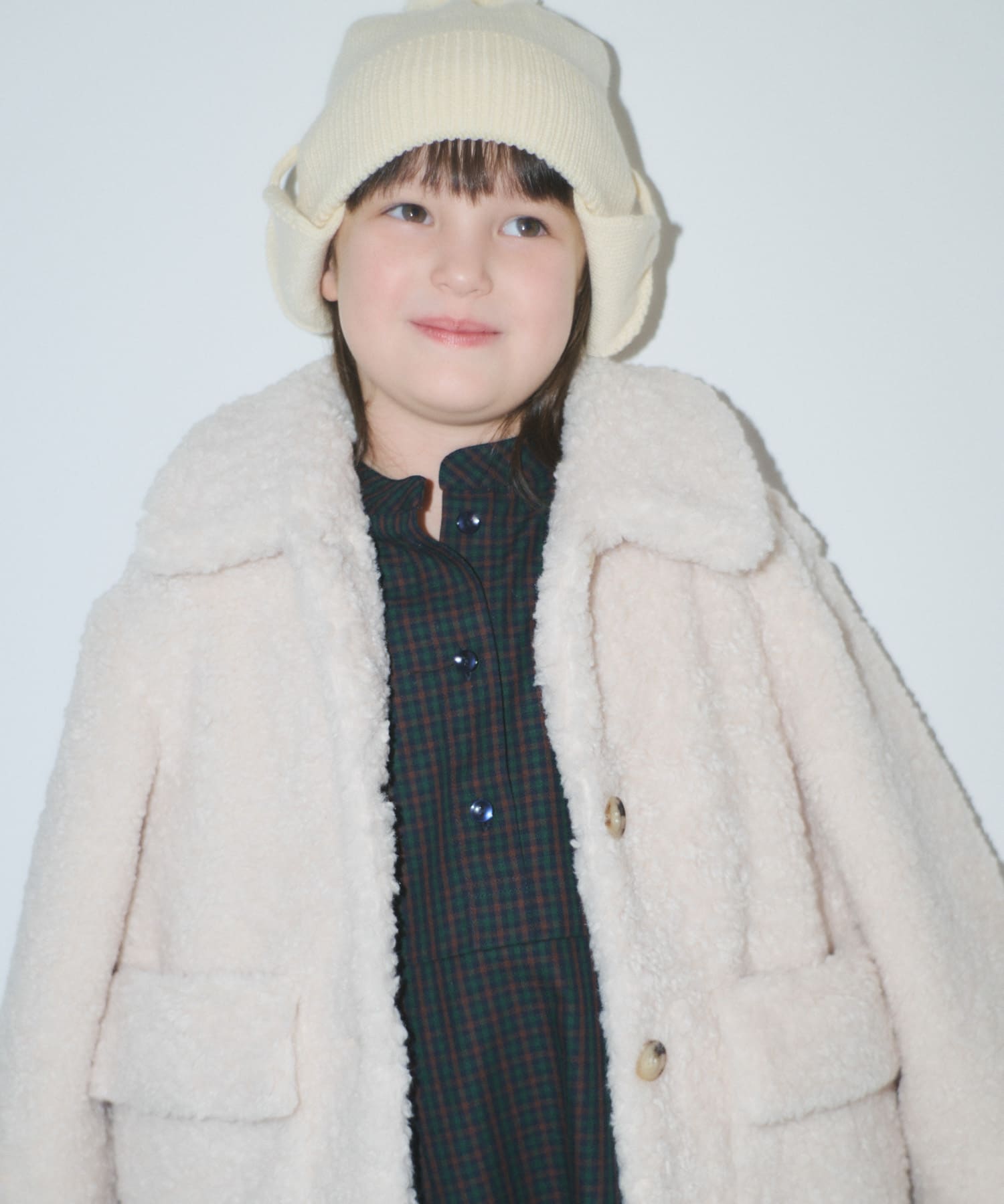 『WEB/一部店舗限定サイズ』ボアコート(KIDS) IVORY 120(115-125)