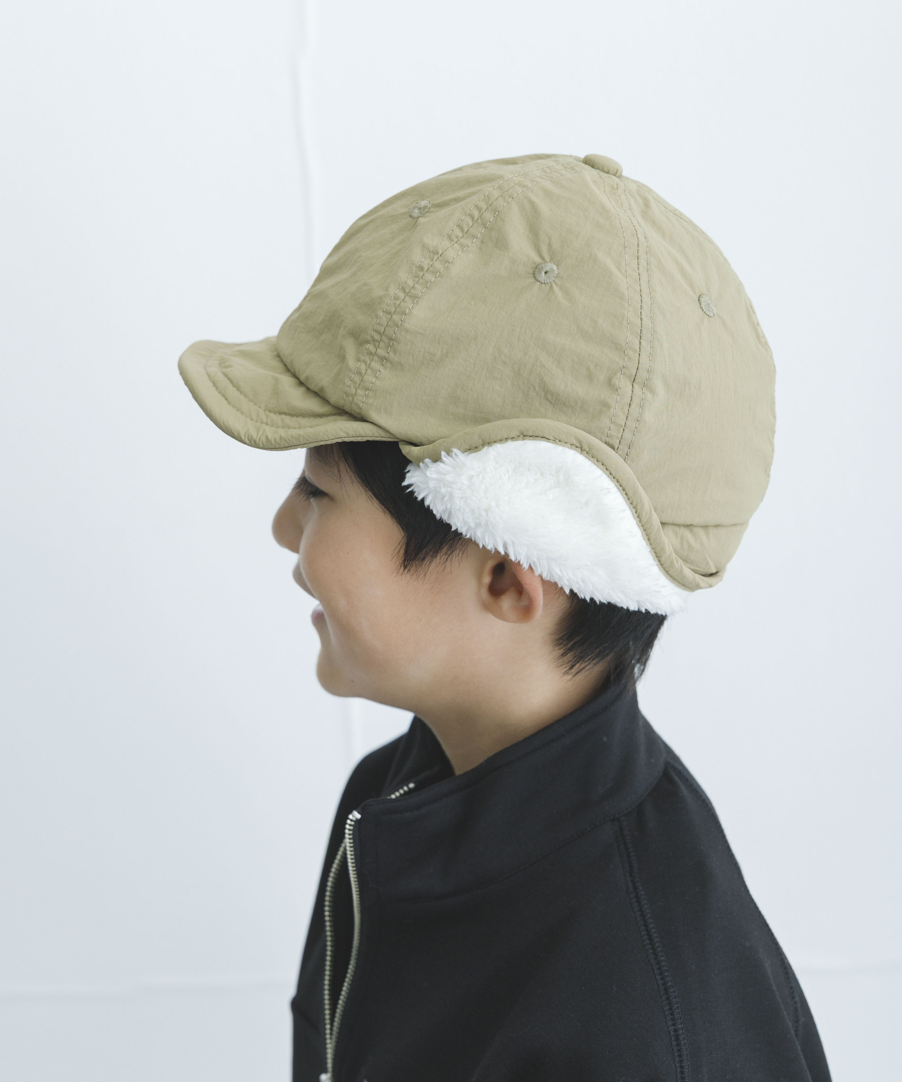 耳当て付きキャップ(KIDS) BEIGE one