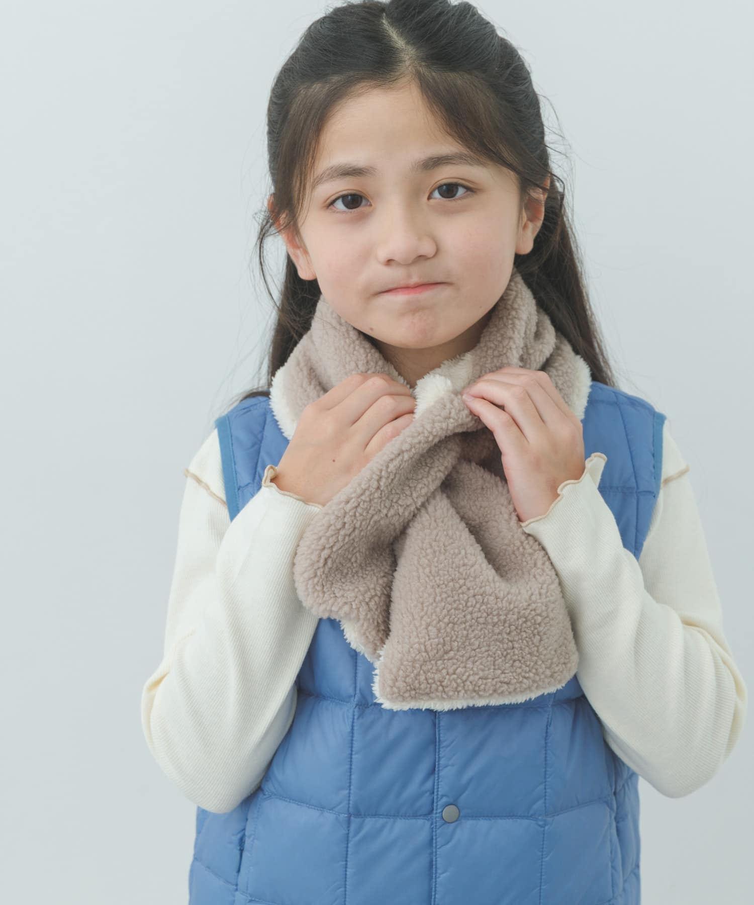 ボアリバーシブルマフラー(KIDS) GREIGE one