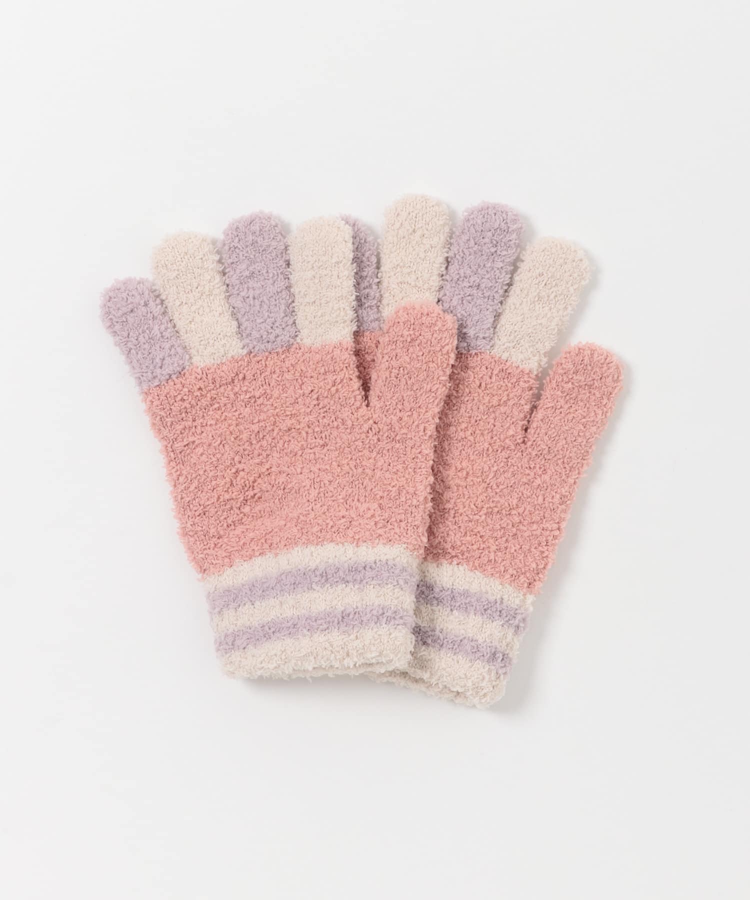 マシュマロトライカラー手袋(KIDS) PINK one