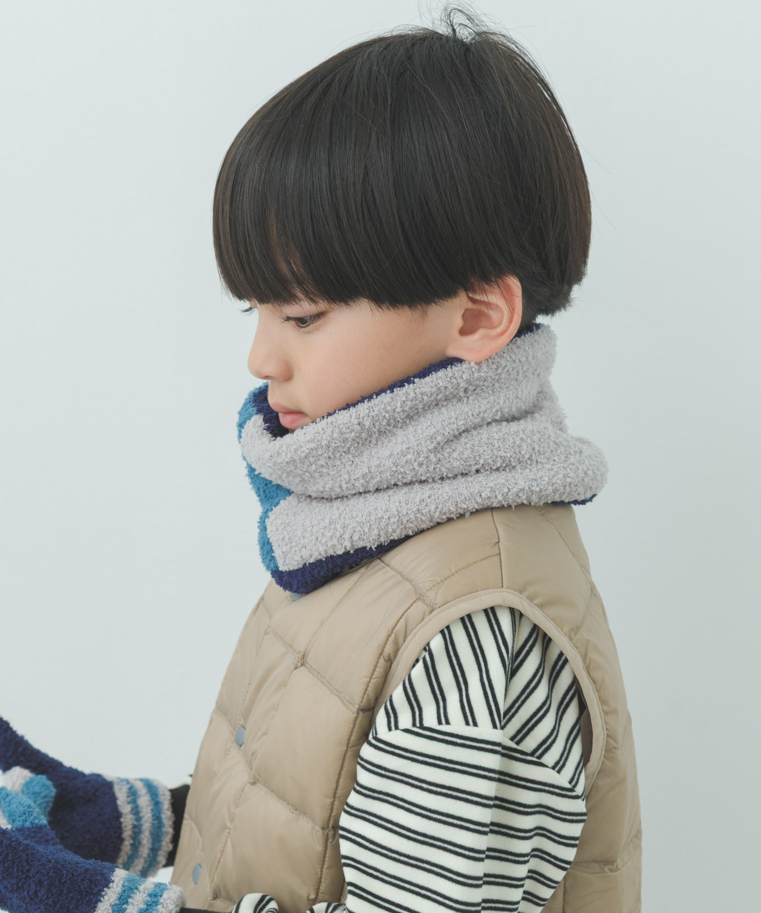 マシュマロリバージブルスヌード(KIDS) NAVY one