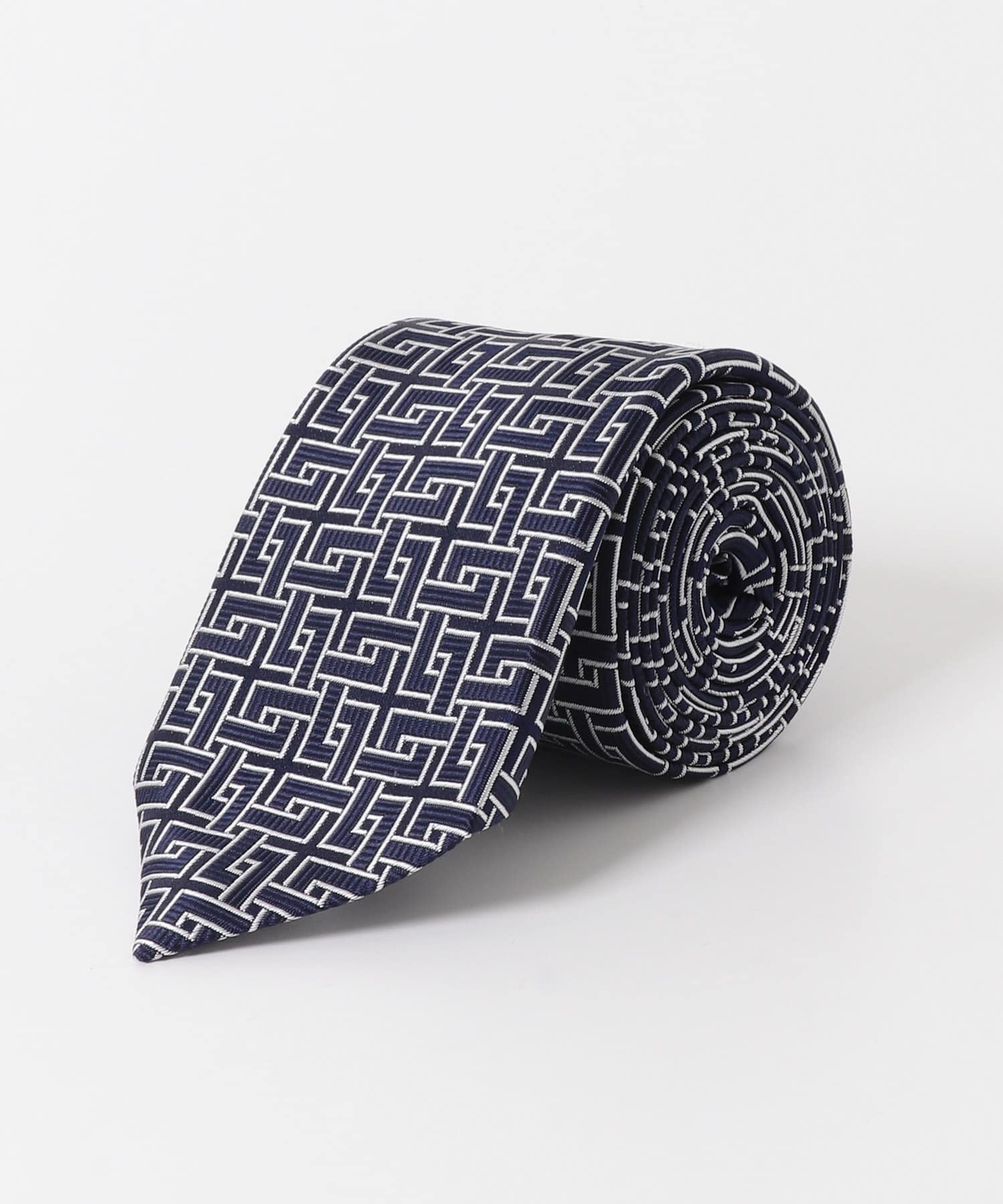 LIFE STYLE TAILOR　26SS国内タイ幾何学1 01NAVY -0