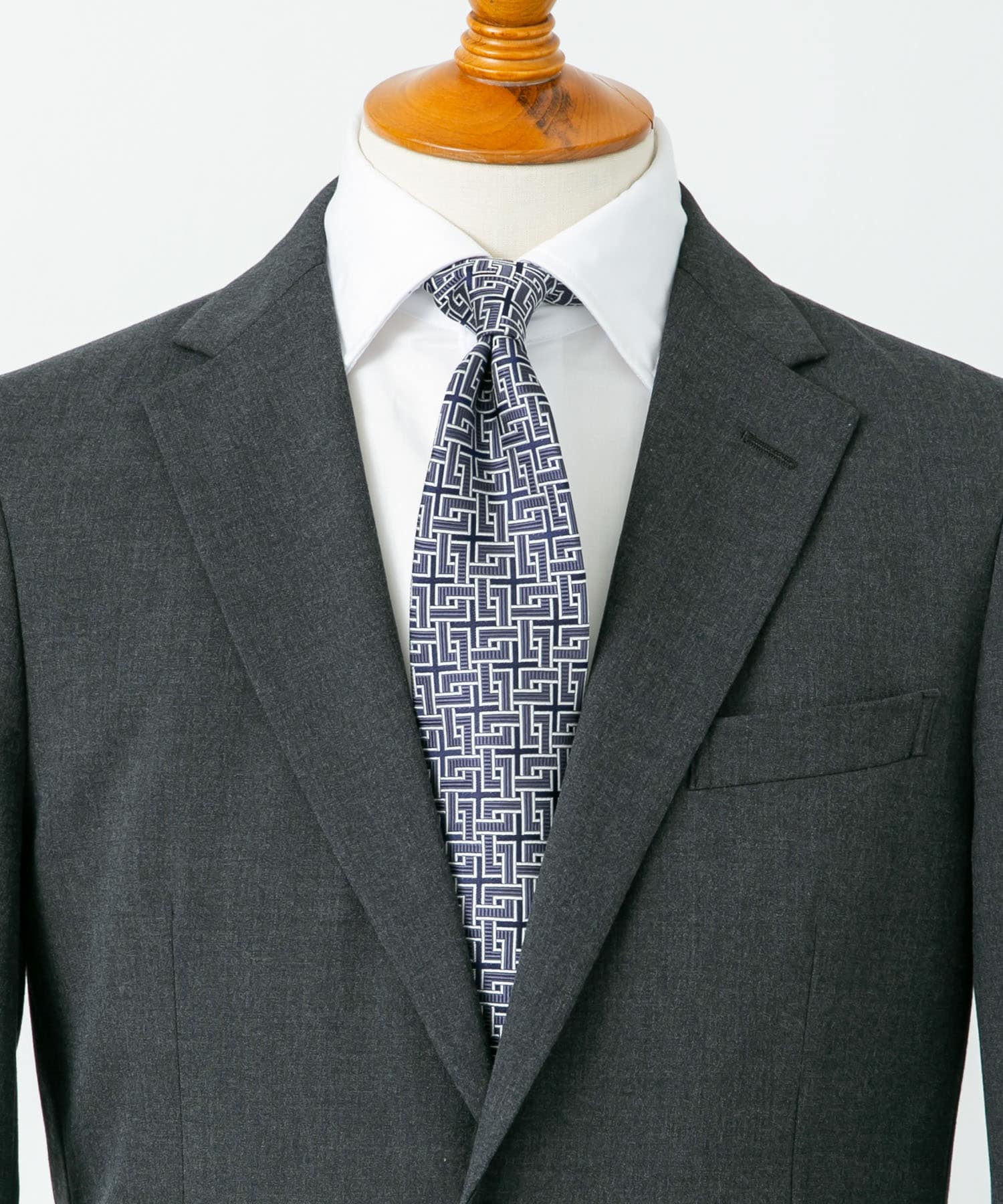 LIFE STYLE TAILOR　26SS国内タイ幾何学1 02GRAY -0