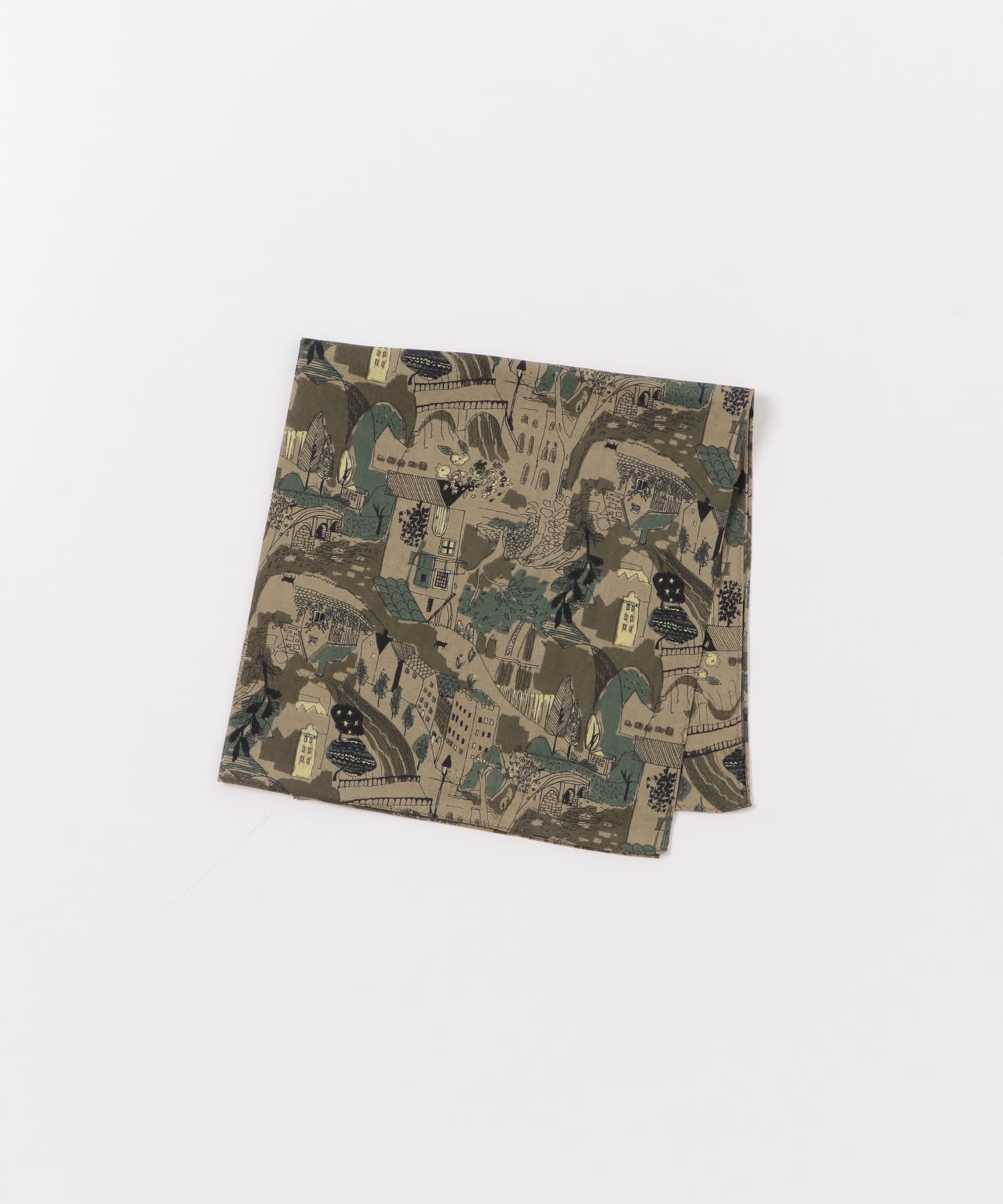 LIFE STYLE TAILOR　タウンモチーフ柄コットンハンカチ